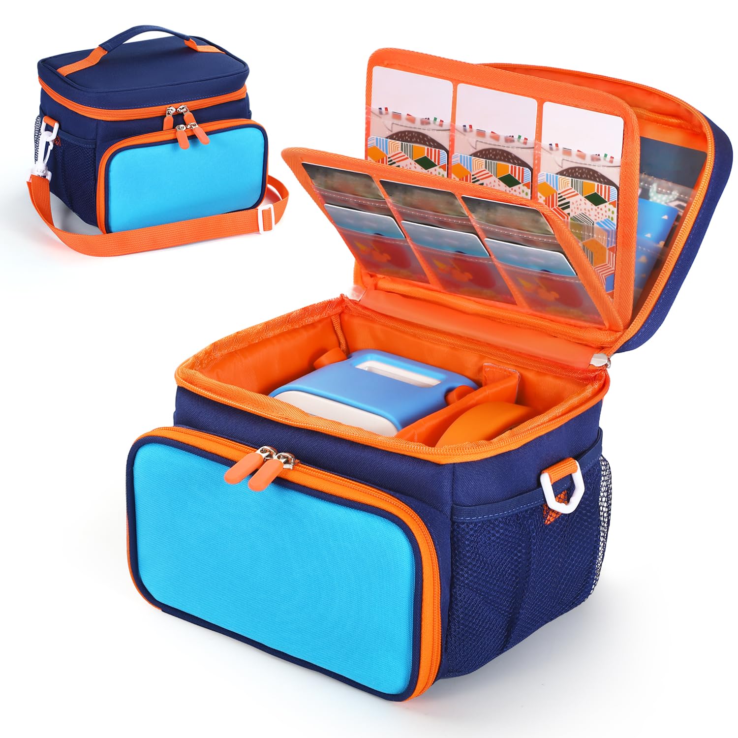 Piaclen Travel Carrying Case Compatible with Yoto Player Bluetooth Speaker,30 Cards Storage Bag with Handle and Shoulder Strap,Portable Travel Storage