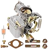 Carburetor 34 PICT-3 for VW Beetles Super Beetles 1971-1979 Dual Port 1600cc Engine 12V Air Cooled Type 1 Engines Automatic Choke Thing Karmann Ghia Squareback Transporte OEM#113129031K, 98-1289-B