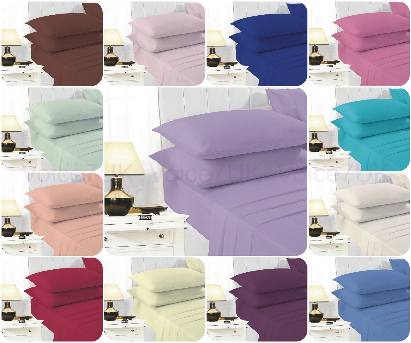 Voice7 Luxury EASY CARE Soft FRILLED BASE VALANCE Bed Sheets | Drop VALANCE 16" (40cm) DEEP ~ Plain Dyed PolyCotton 20 COLORS & UK SIZES | (DOUBLE, MINT GREEN