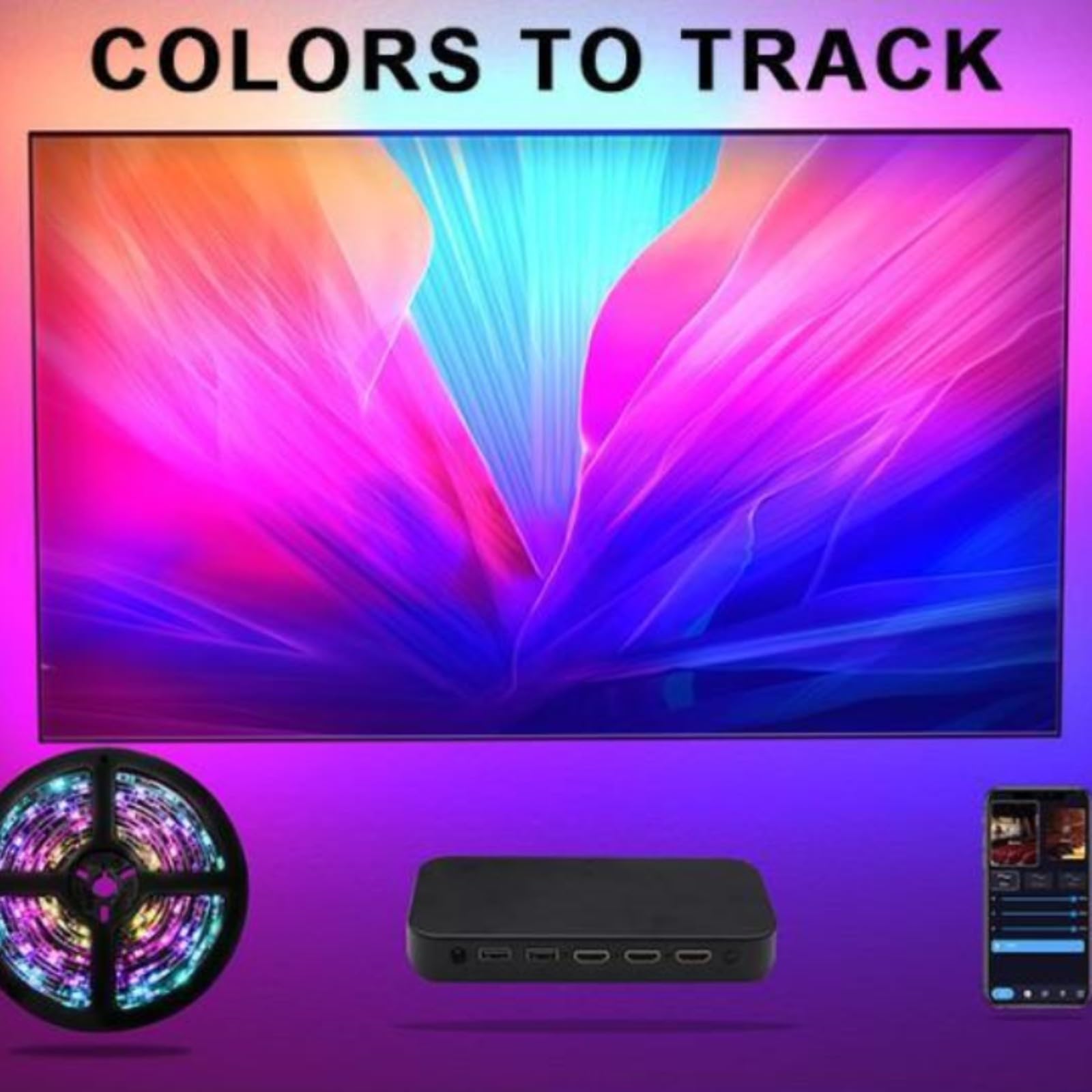 Luci LED per TV Luci LED per, sincronizzazione Musicale RGB, luci LED Che cambiano Colore con Controllo Tramite App Intelligente, Strisce Luminose LED per l'illuminazione della Cam