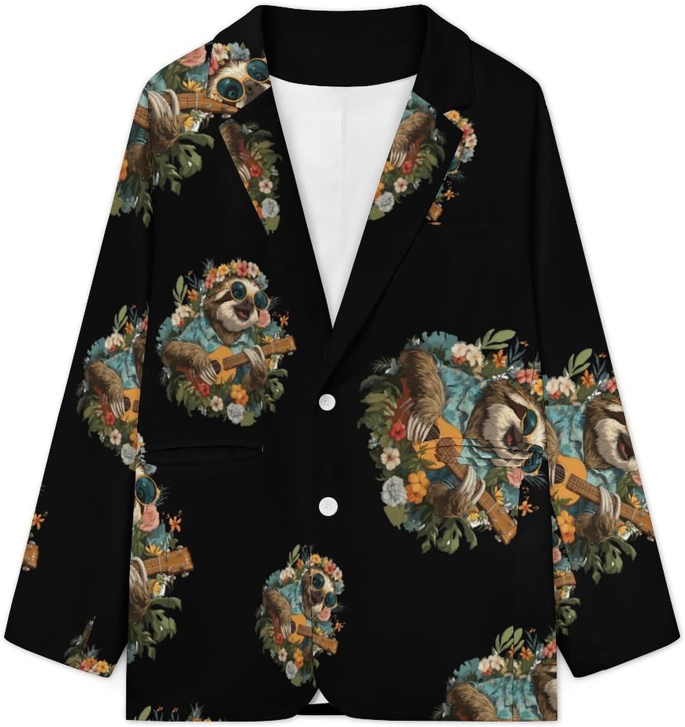 Hawaiian Sloth Mens Casual Blazer Two Button Sport Coat Business Suit Jacket