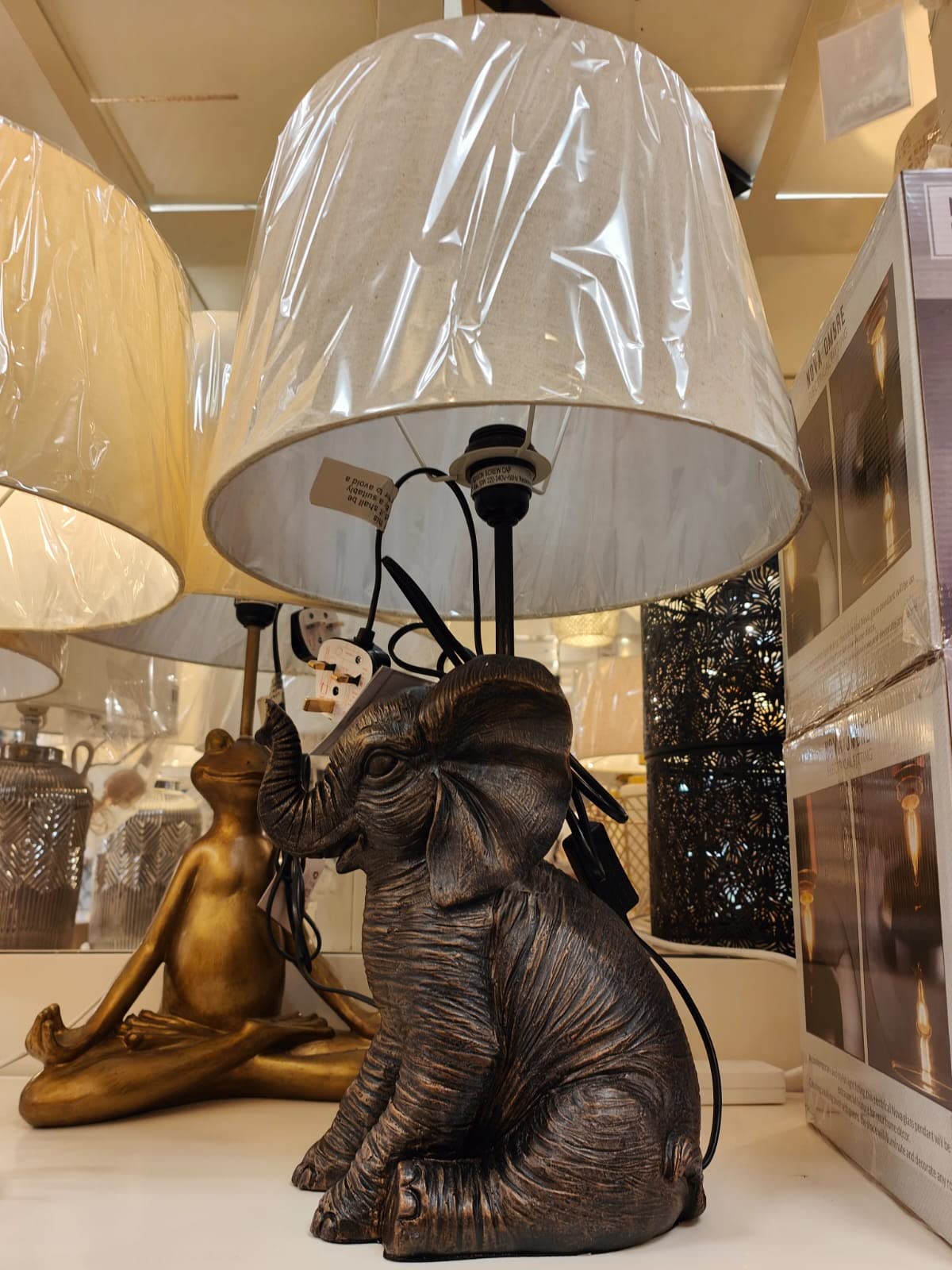 Biznest Grey Elephant Table Lamp For Bedroom Living Room A Great Addition To Your Home Decor