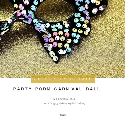 Miniatura 4 de Máscara de mariposa para mascarada, máscara de Mardi Gras, máscara de Halloween, media máscara, accesorio, fiesta de carnaval para mujeres y niñas