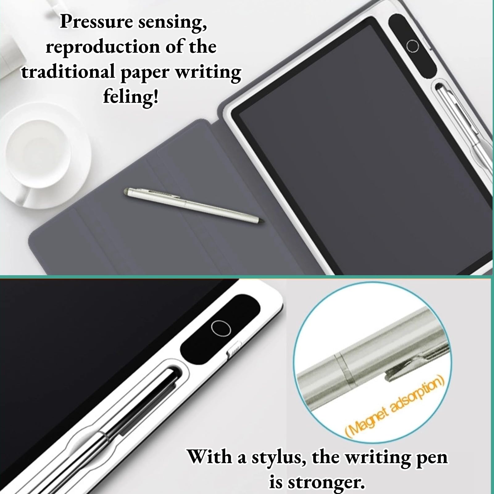 LCD Writing Tablet, 9 -calowa Elektroniczna Podkładka do Rysowania z Długopisem, Przenośny Cyfrowy Notatnik ze sztuczną skórę, do Pracy, Nauki, Spotkania Biznesowe