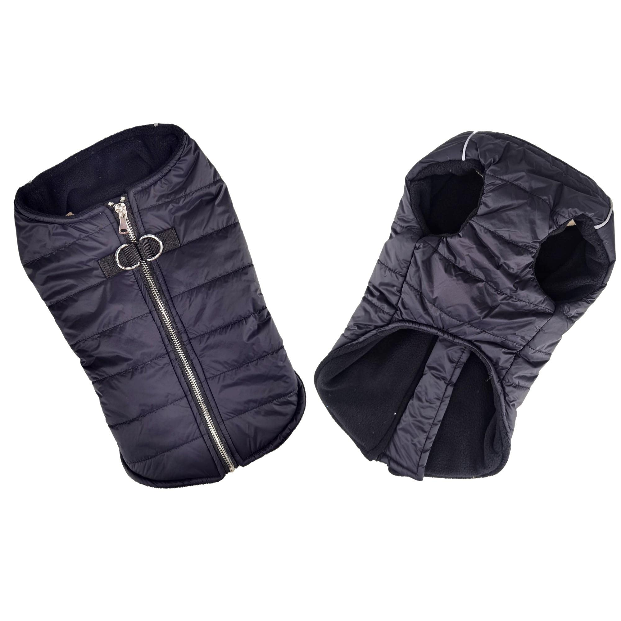 Zip-up Dog Puffer Vest (Small, Black)