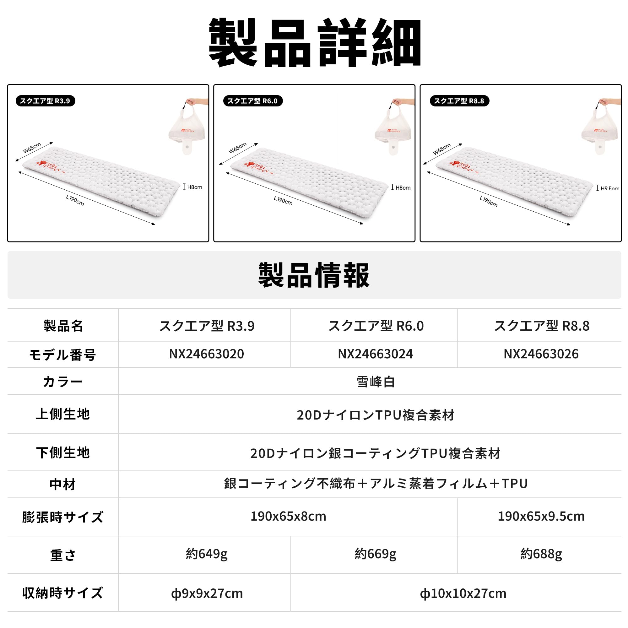 MOBI GARDEN 高R値エアーマットTPU防水・静音素材R6