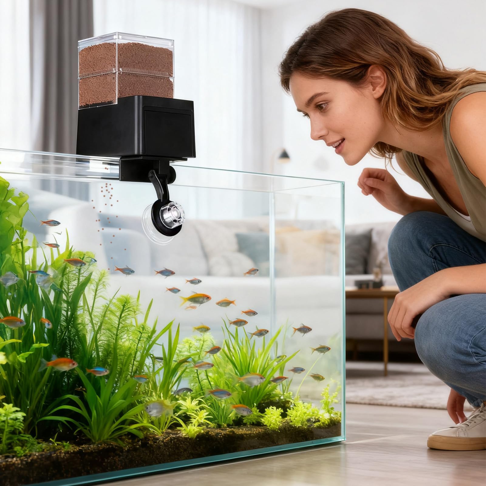 Automatic Fish Feeder for Vacation, Airtight Dispenser with Timer, Auto Feeder for Aquarium and Small Tanks with Portion Control - image 5