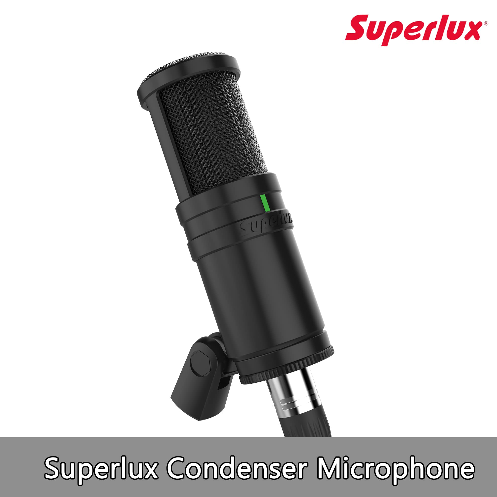 Superlux Microfono a condensatore da studio per registrazione/podcasting/live streaming/home studio/video YouTube (E205)