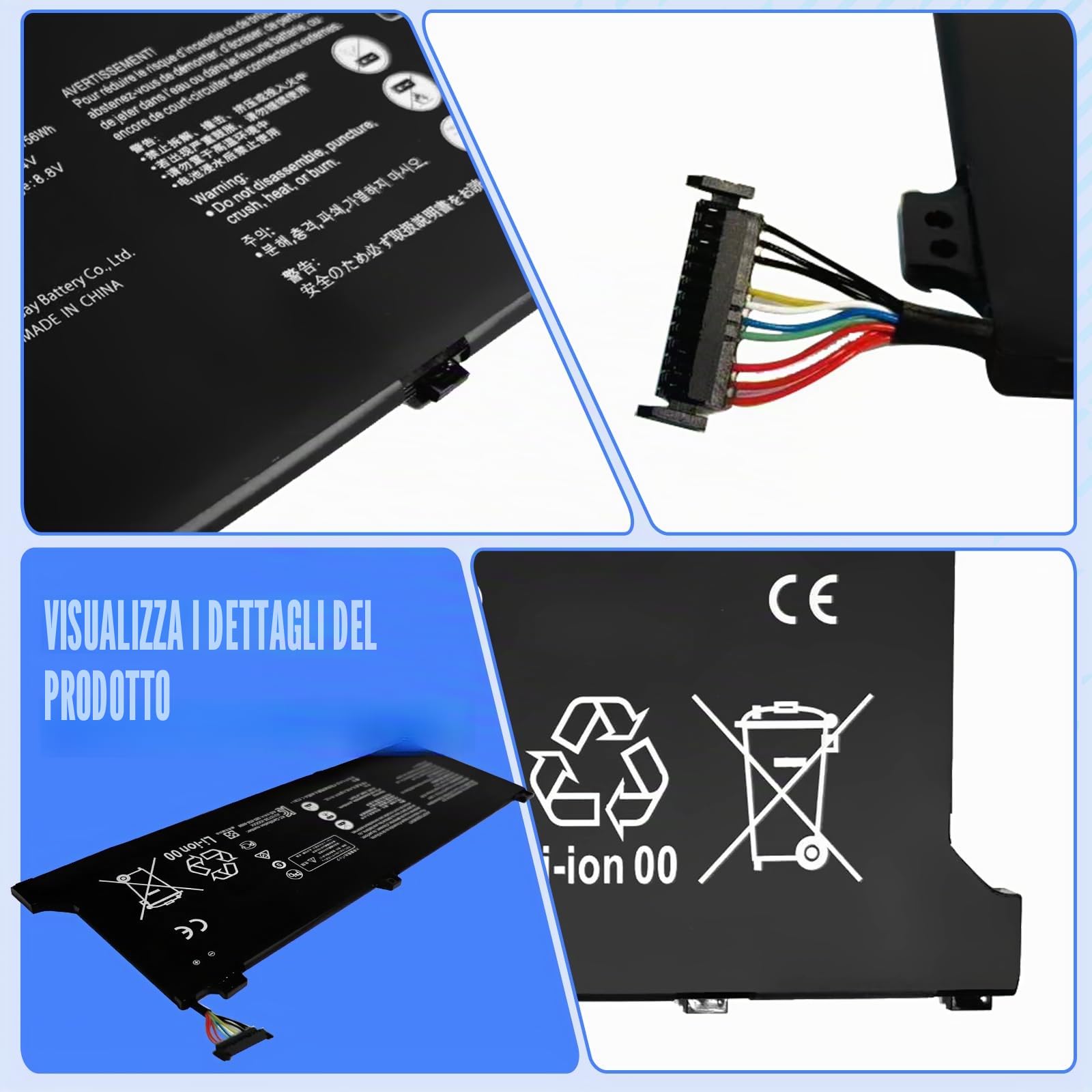 HB4692Z9ECW-22A HB4692Z9ECW-41 - Batteria per computer portatile Huawei Honor MateBook D 14-53010TVS Magicbook 14 NBL-WAQ9R NBL-WAP9R NBLK-WAX9X (56Wh/7330mAh)