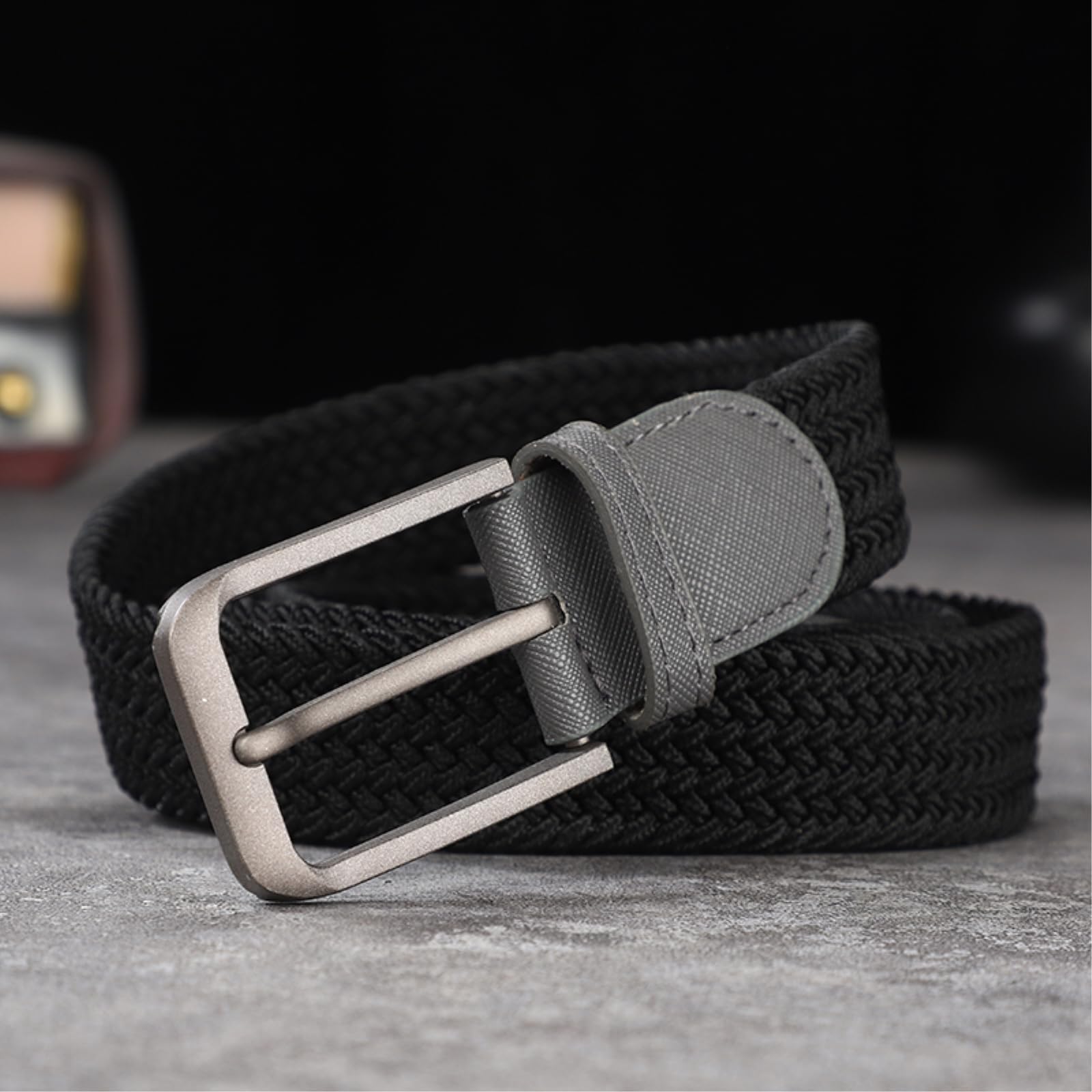 Ceinture Tissée Unisex Non Perforée, En Toile Élastique, Pour Femmes De Style Coréen