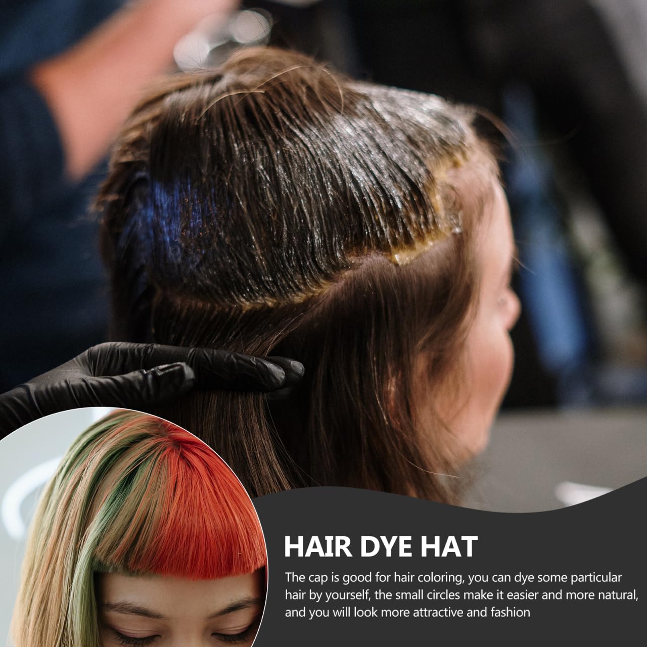 SHERCHPRY Gorro De Peluquería Premium De Silicona Para Teñir Gorro Para Mechas Círculos Pequeños