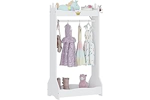 UTEX Kids Costume Rack Dress Up Wardrobe Storage Organizer Armoire
