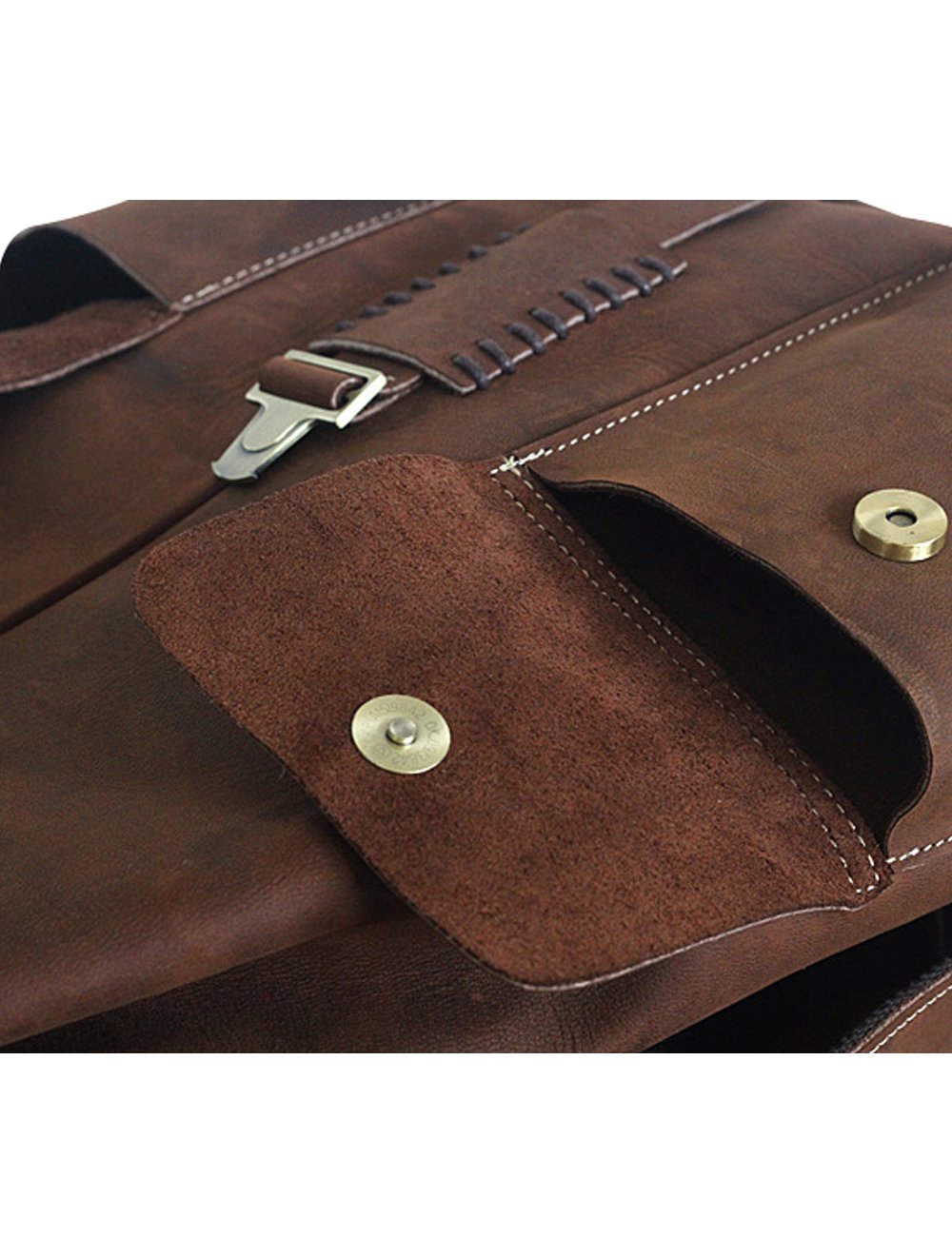 Youlee Hombres Cuero Intemperie Ocio Viajar Mochila Estilo 3 Marrón