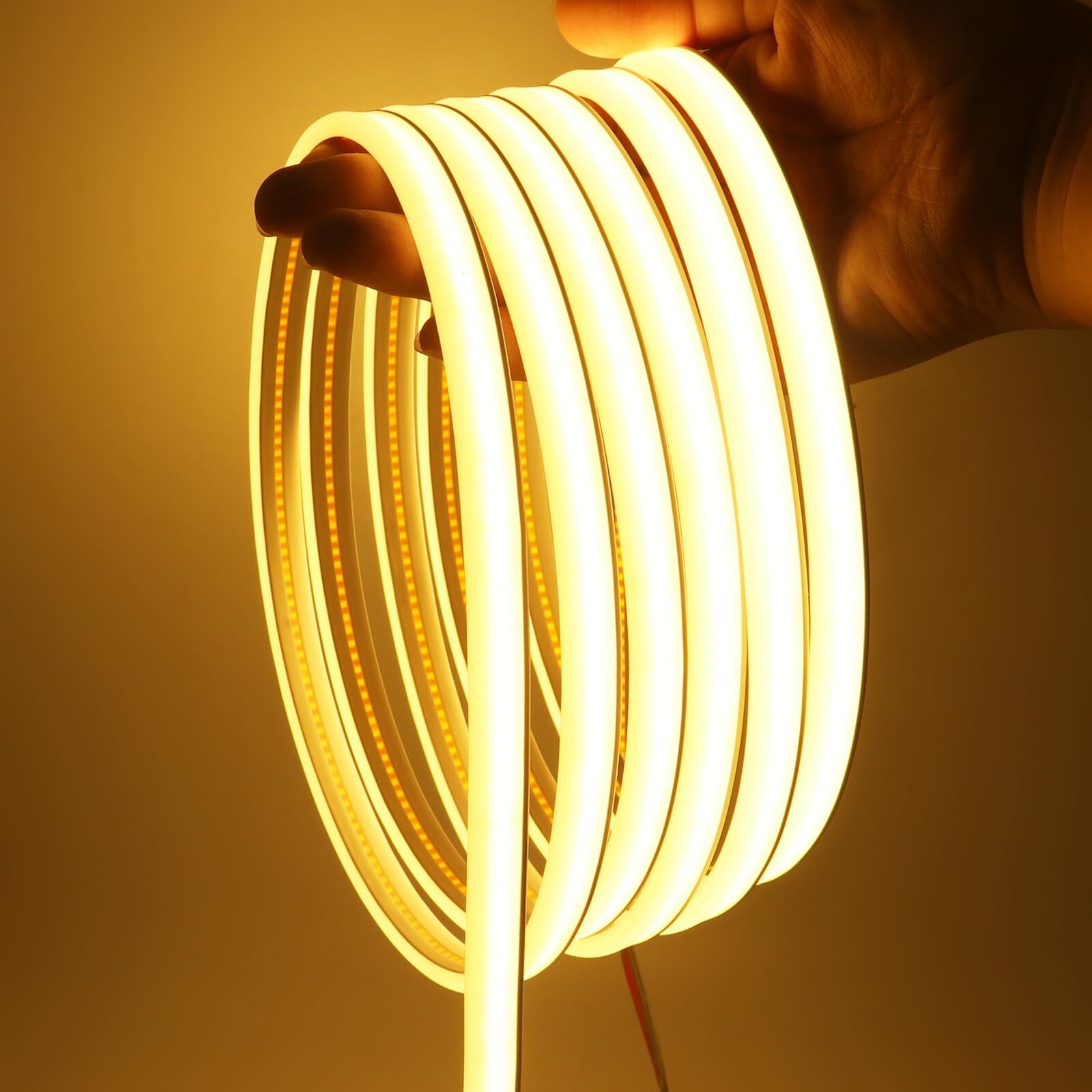 KAFULA 0.5M COB Neon LED Light Strip - 12V IP65 Waterproof Flexible Super Bright LED Fairy Light CRI85+, can be Cut Every 2.5cm | 320 LEDs/m || Warm White 3000K | Home Decor