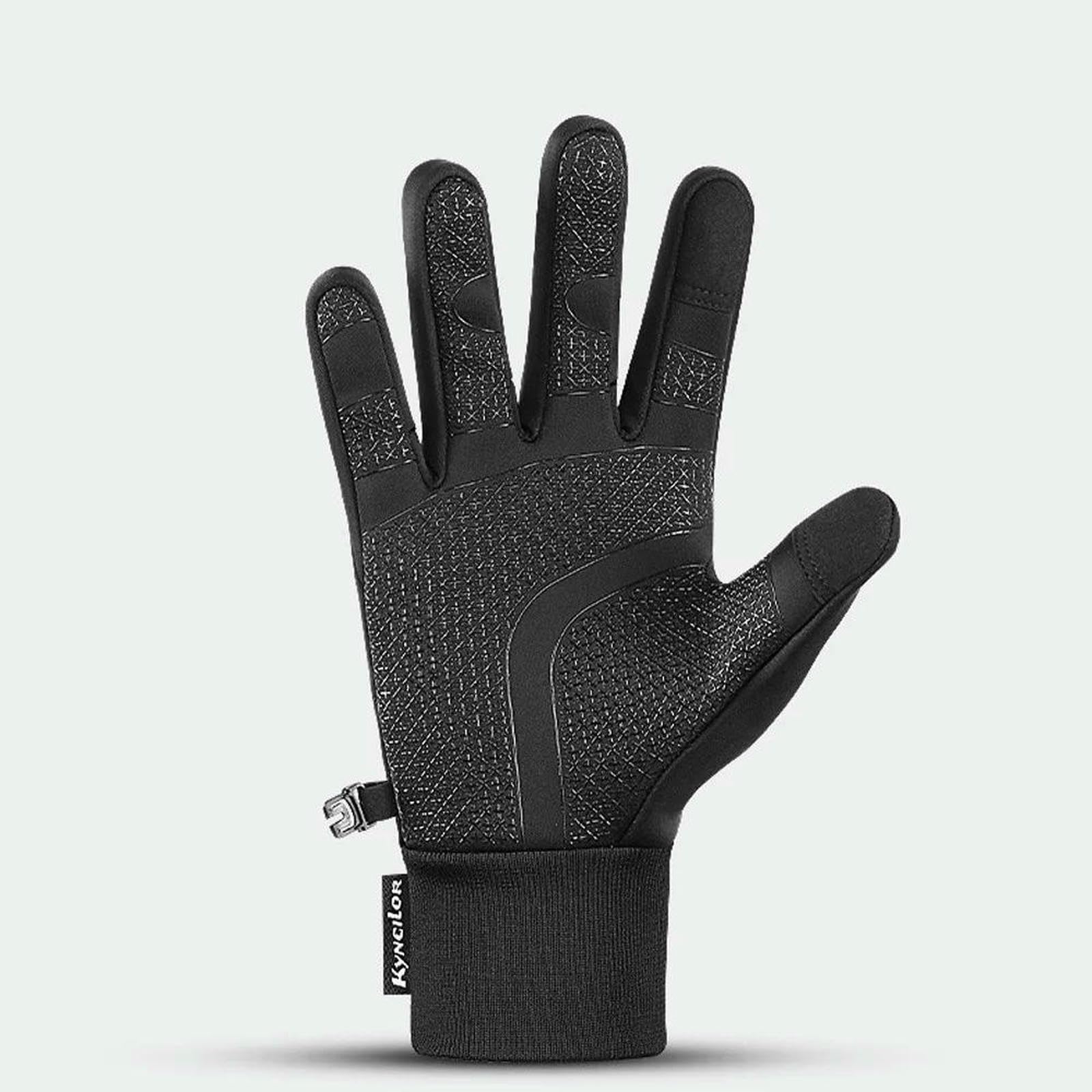 Guanti da Ciclismo Antivento Antiscivolo A Prova di Freddo Touchscreen Caldi Escursionismo All'aperto-Nero-l