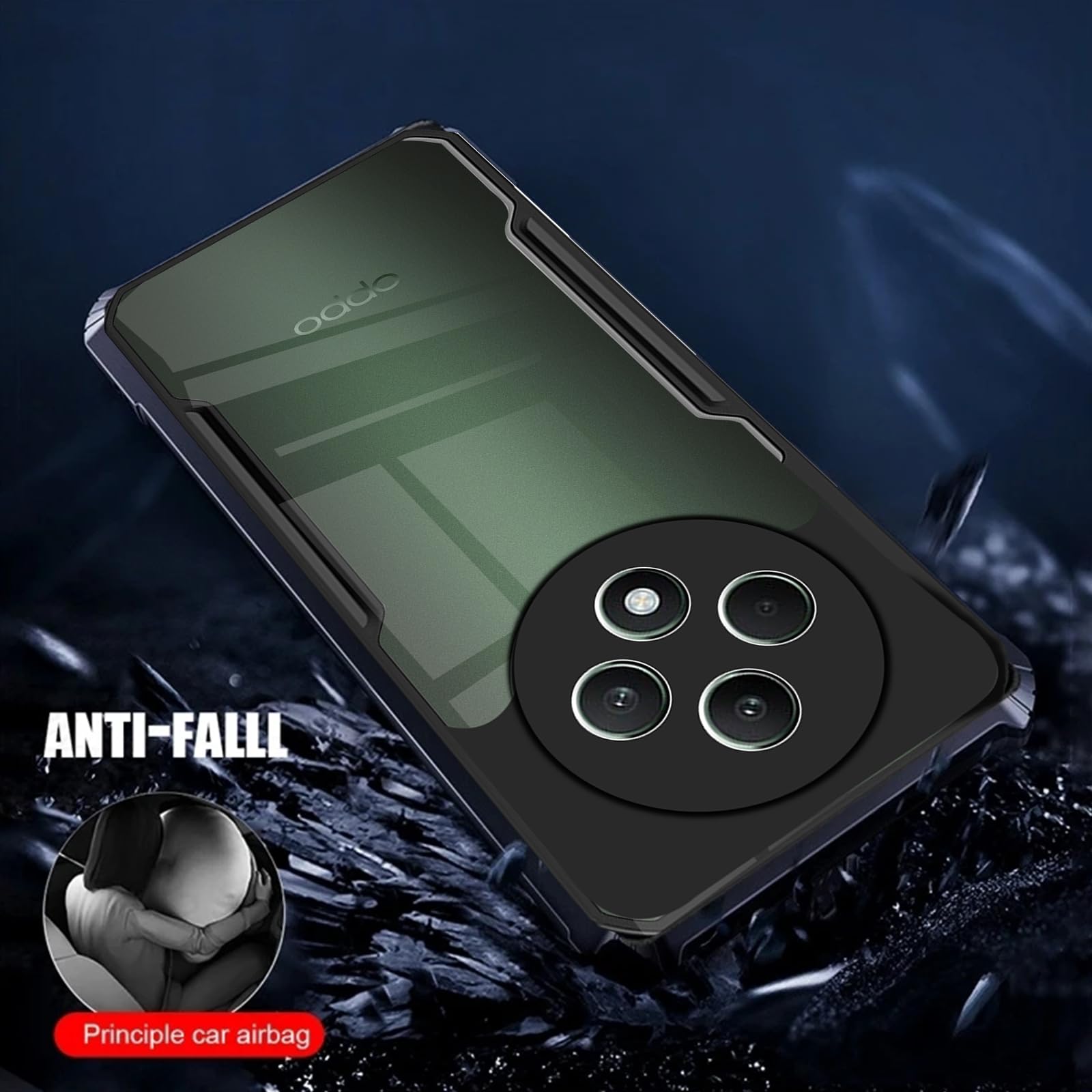 MEMELOKA Cover per Oppo Reno 12 FS (5G/4G)/Reno 12F (5G/4G), Bordo Silicone TPU + Trasparente Rigida PC Schiena Acrilico, Antiurto & AntiGraffio Custodia Protettiva