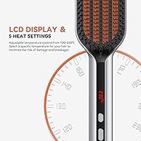Vista 7 de Upgraded Ionic Hair Straightener Brush for Women, Compact Wave-Design Bristles Hot Comb, Fast & Smooth Styling, Lightweight Double Voltage 120-240V