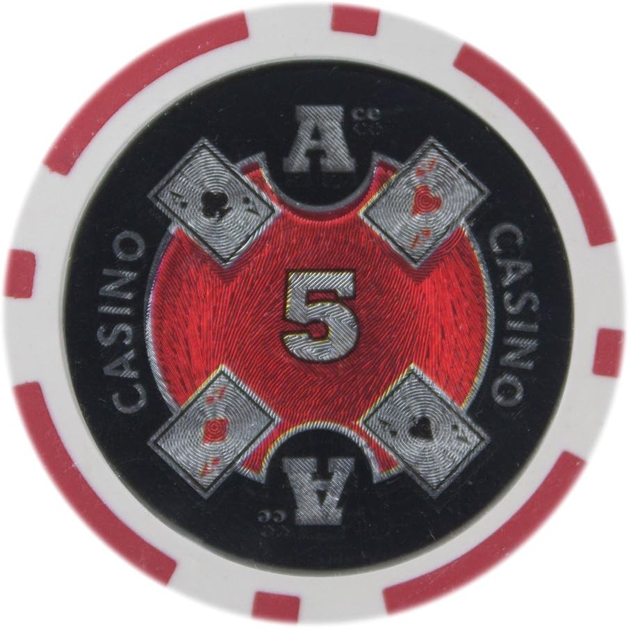 Ace Casino Poker Chip Heavyweight 14-gram Clay Composite – Pack of 50