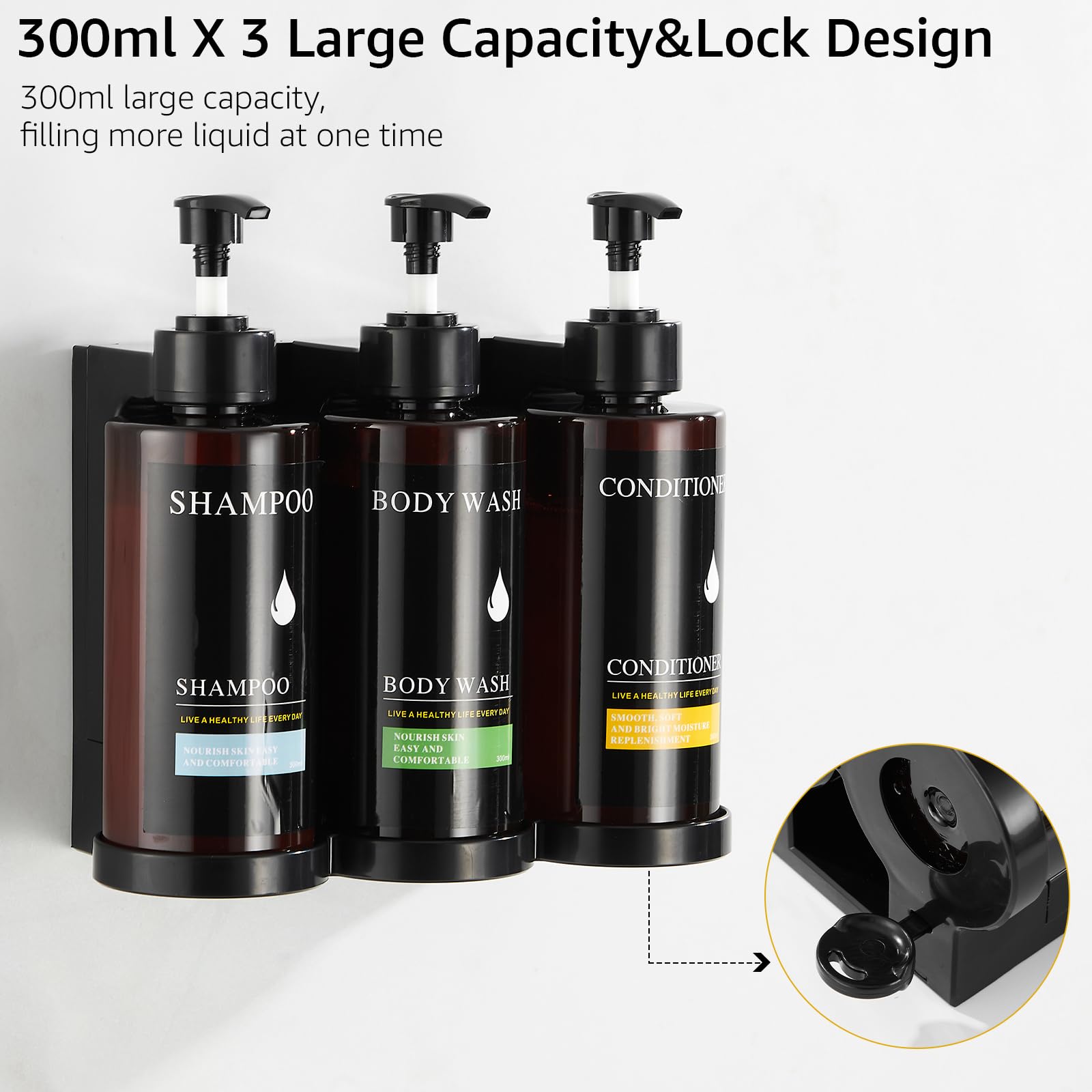 Shampoo and Conditioner Dispenser, 3 Bottles : Amazon.sg: Home