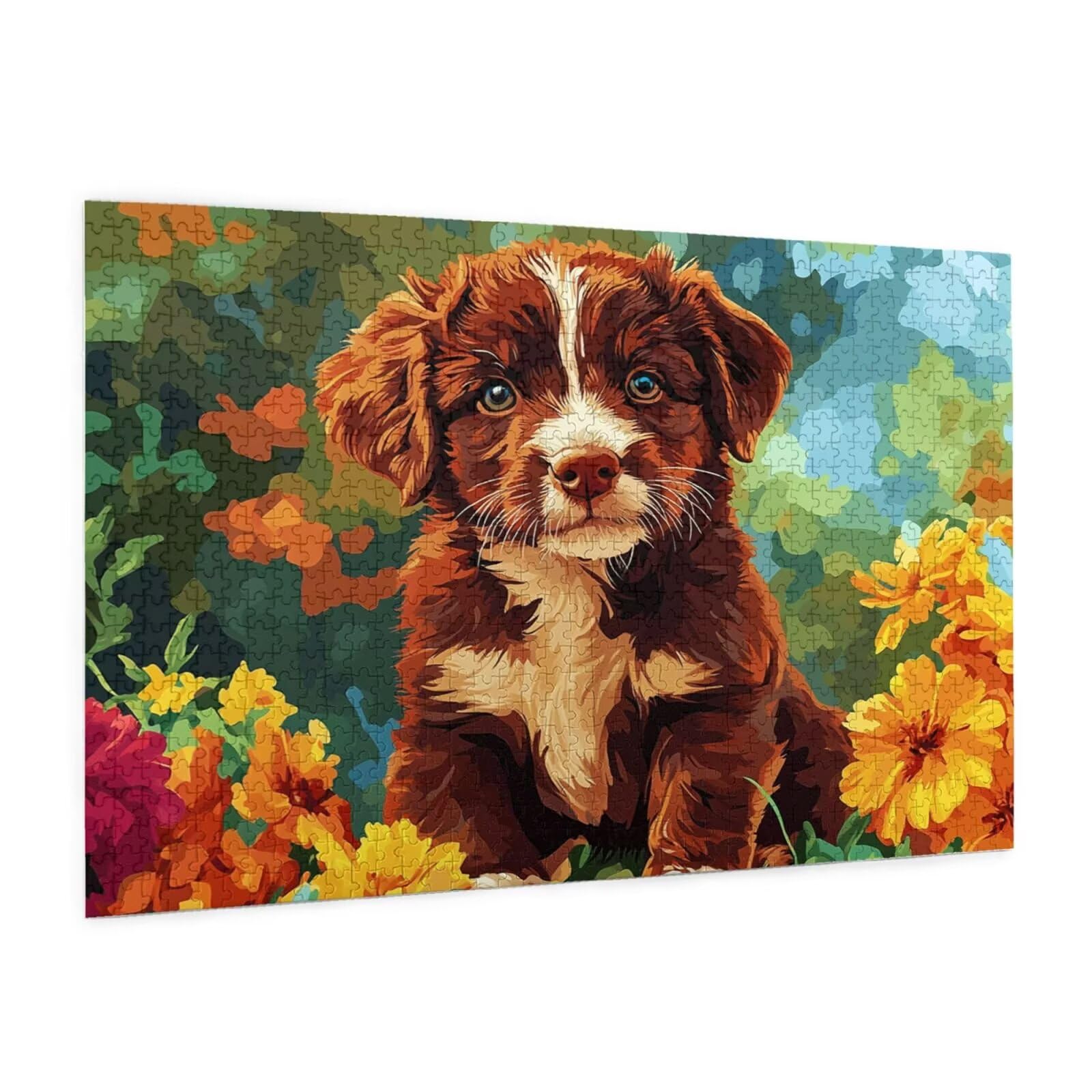 Puzzle z psem, 6000 elementów, puzzle ze zwierzętami, dla dorosłych, z pudełkiem na prezent, duże drewniane puzzle dla dorosłych, gra zręcznościowa dla całej rodziny, prezenty dla kobiet, 105 x 180 cm