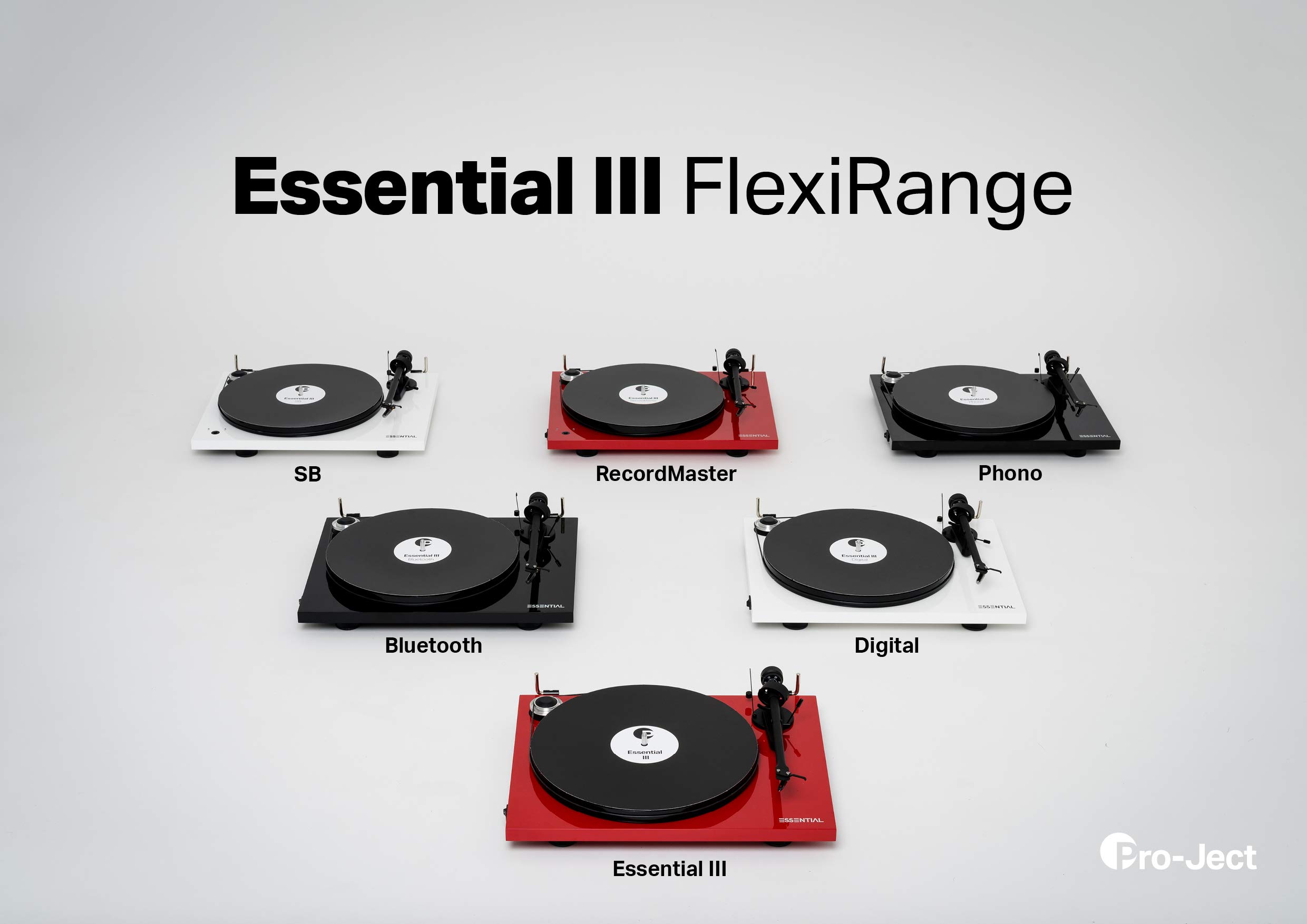 Pro-Ject Essential III Bluetooth Giradischi, Velocità 33/45 giri, Nero