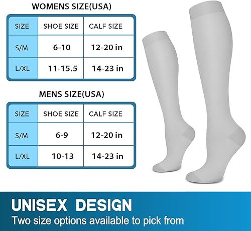 Miniatura 6 de SunFeeling Calcetines de compresión para mujeres y hombres (3 pares)  El mejor apoyo para correr, enfermeras, recuperación, viajes