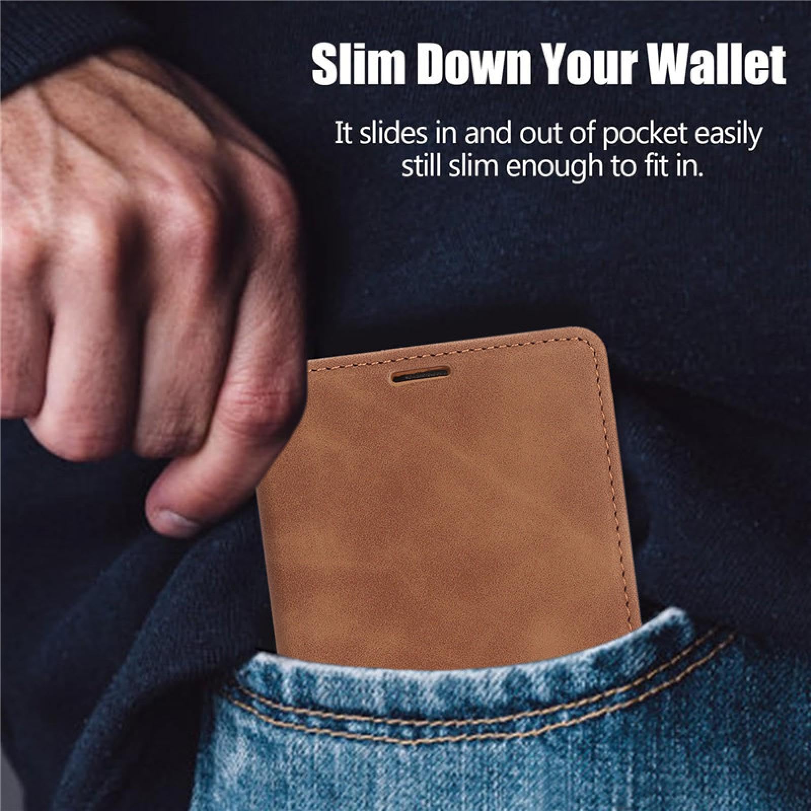 Für Samsung A72 (4G 5G) Handyhülle Brieftaschen-Cover (Für Samsung A72 (4G 5G)/Kaffee)