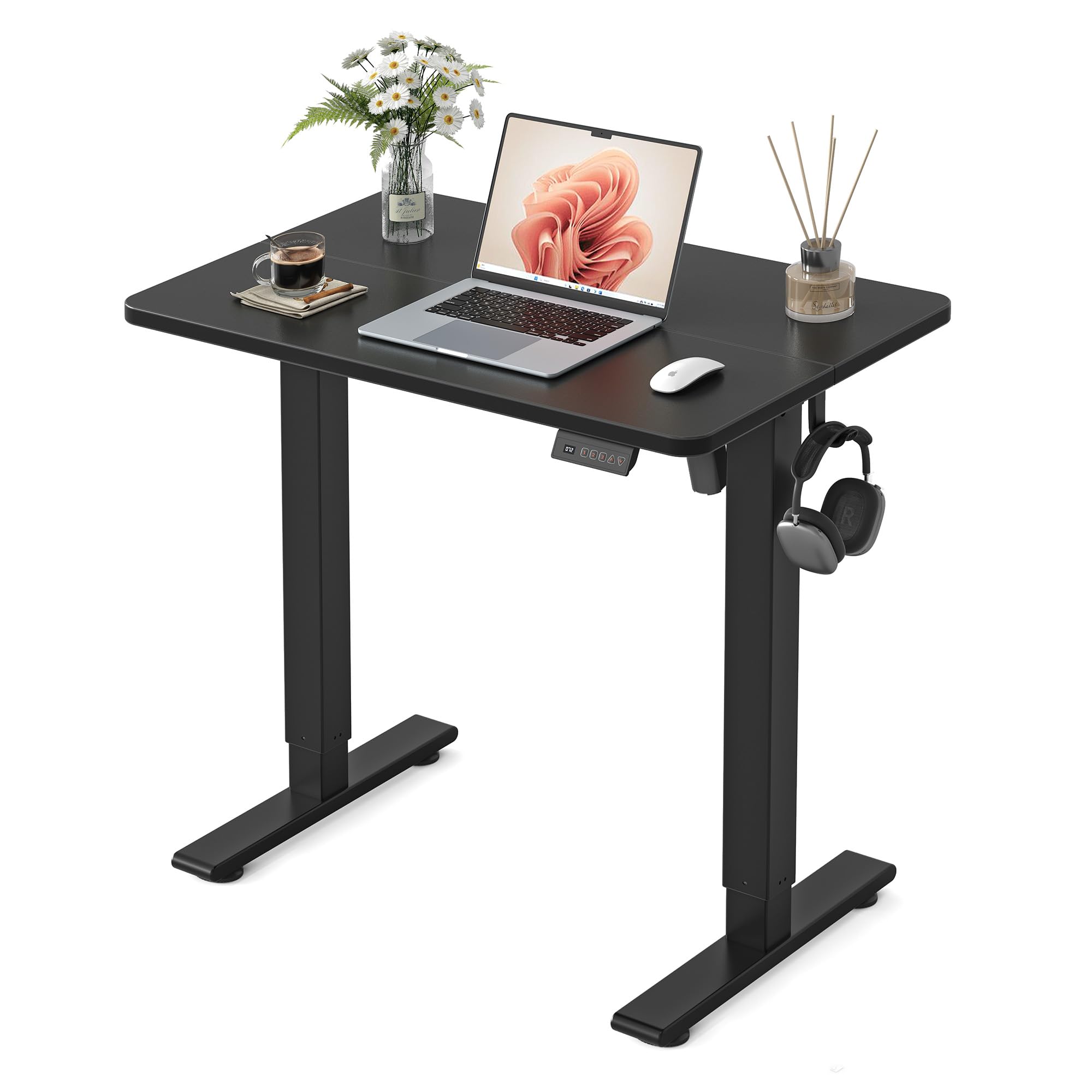 FEZIBO Standing Desk 32 × 19 Inch Electric Height Adjustable, Black