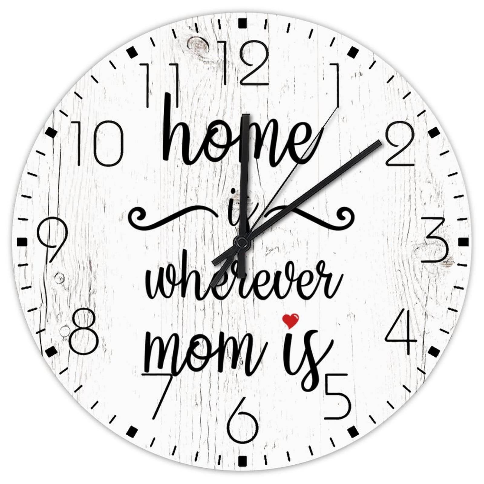 Horloge murale en bois rustique déco de ferme ronde 30cm