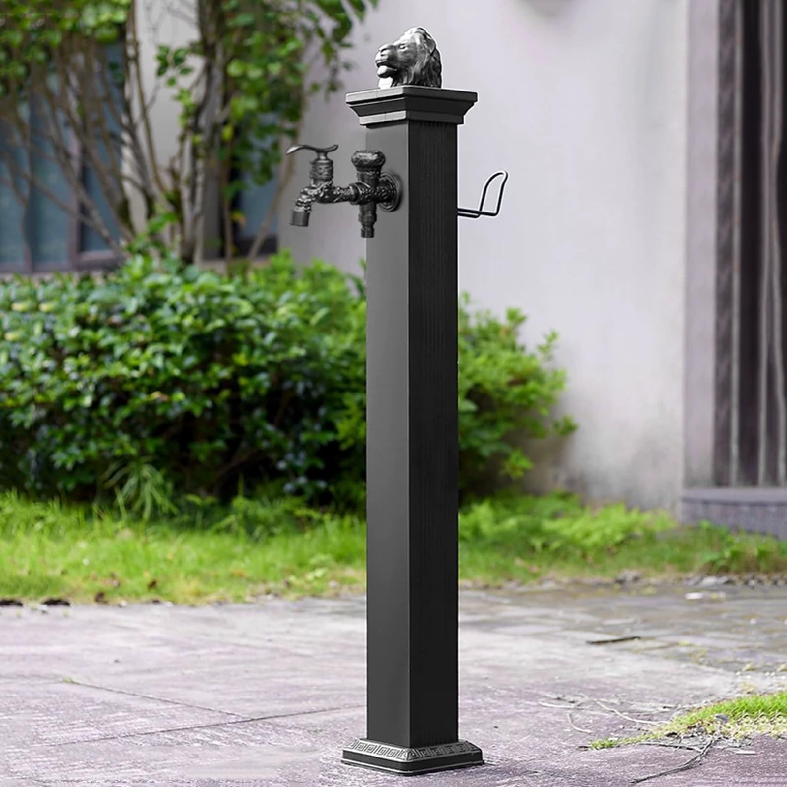 SDCFFC Outdoor Aluminum Water Column Garden Tap - Floor Mounted Hydrant with Copper Faucet Antifreeze Hose Stand & Fountain Dispenser