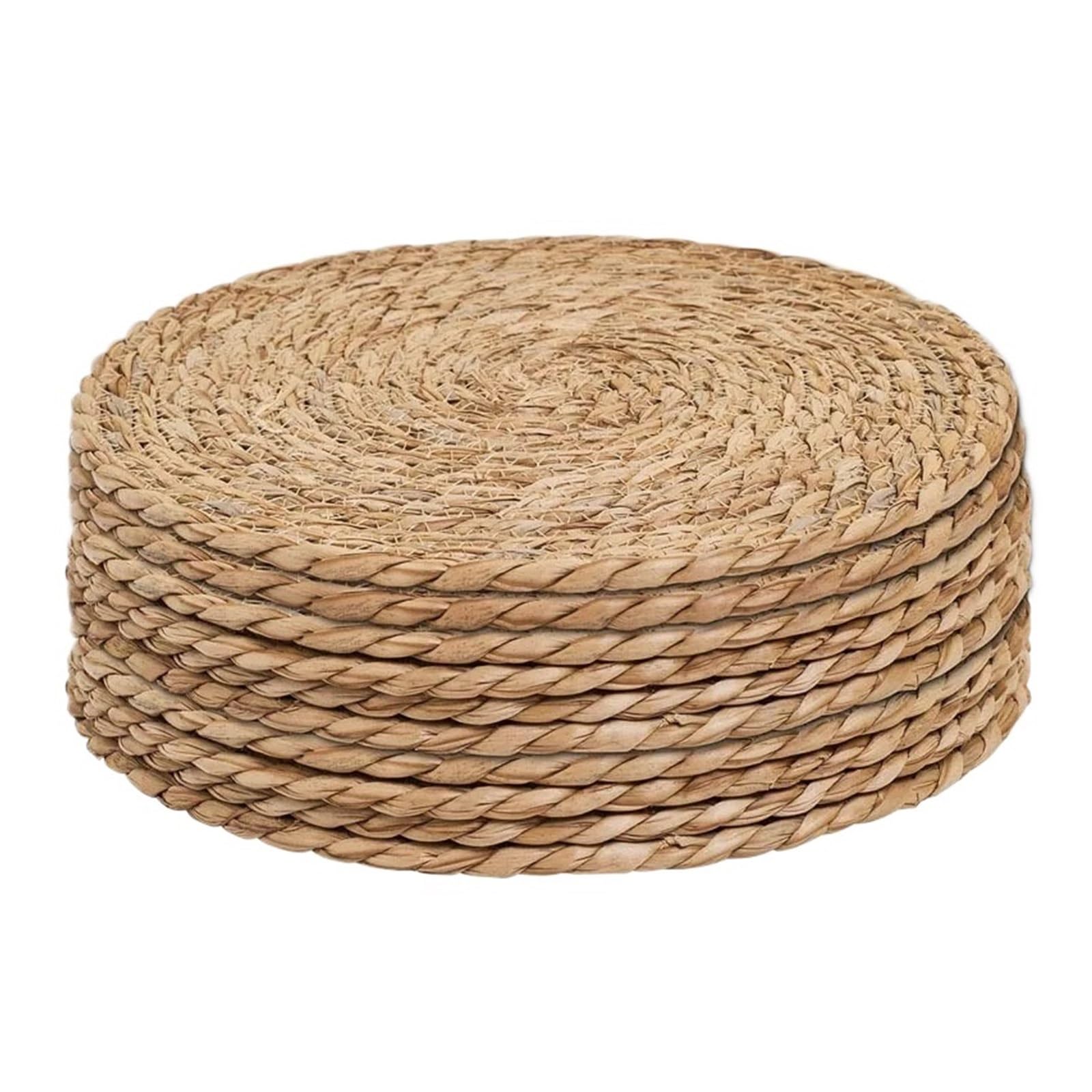 Wzptlkibad 6Pcs Round Woven Pot Mats, Heat Insulation Table Placemats