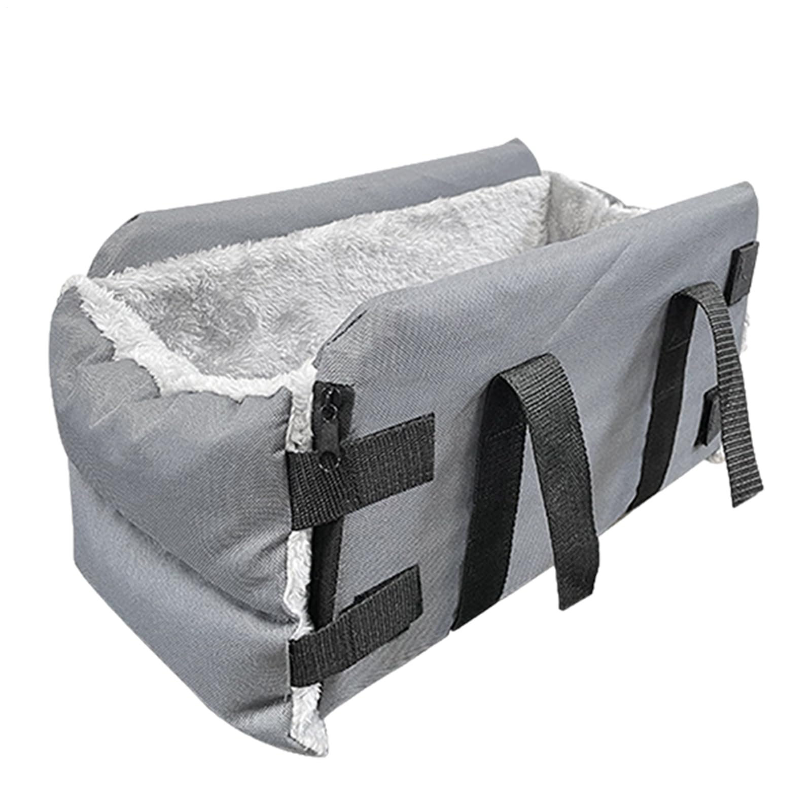 Asiento para el automóvil para perros para la consola - asiento de | refuerzo central con arnés de seguridad, felpa de felpa | Cama de mascotas de consola portátil para perros o pequeños, automó