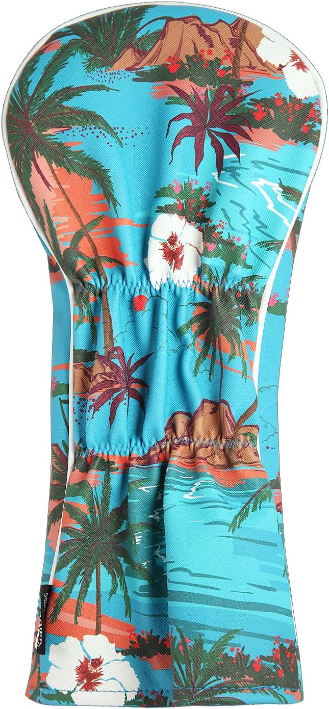 SHABIER Hawaii Island Flowers, Palm Trees, Beach, Ocean Golf Head Cover for Head Club