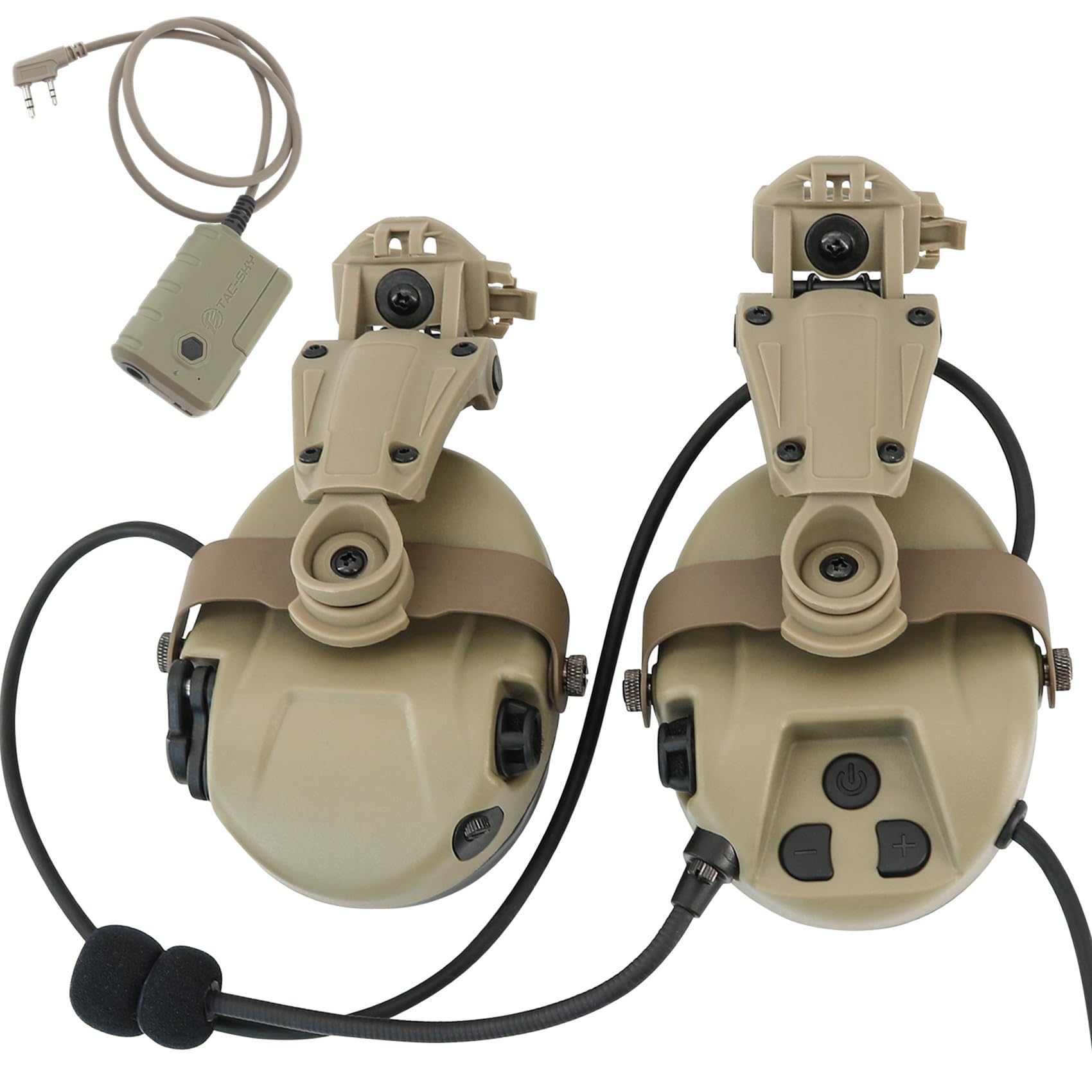 MH303 Casque tactique pour casque de tir, protection auditive avec ligne d'extension Bluetooth et micro, pour la chasse, l'airsoft