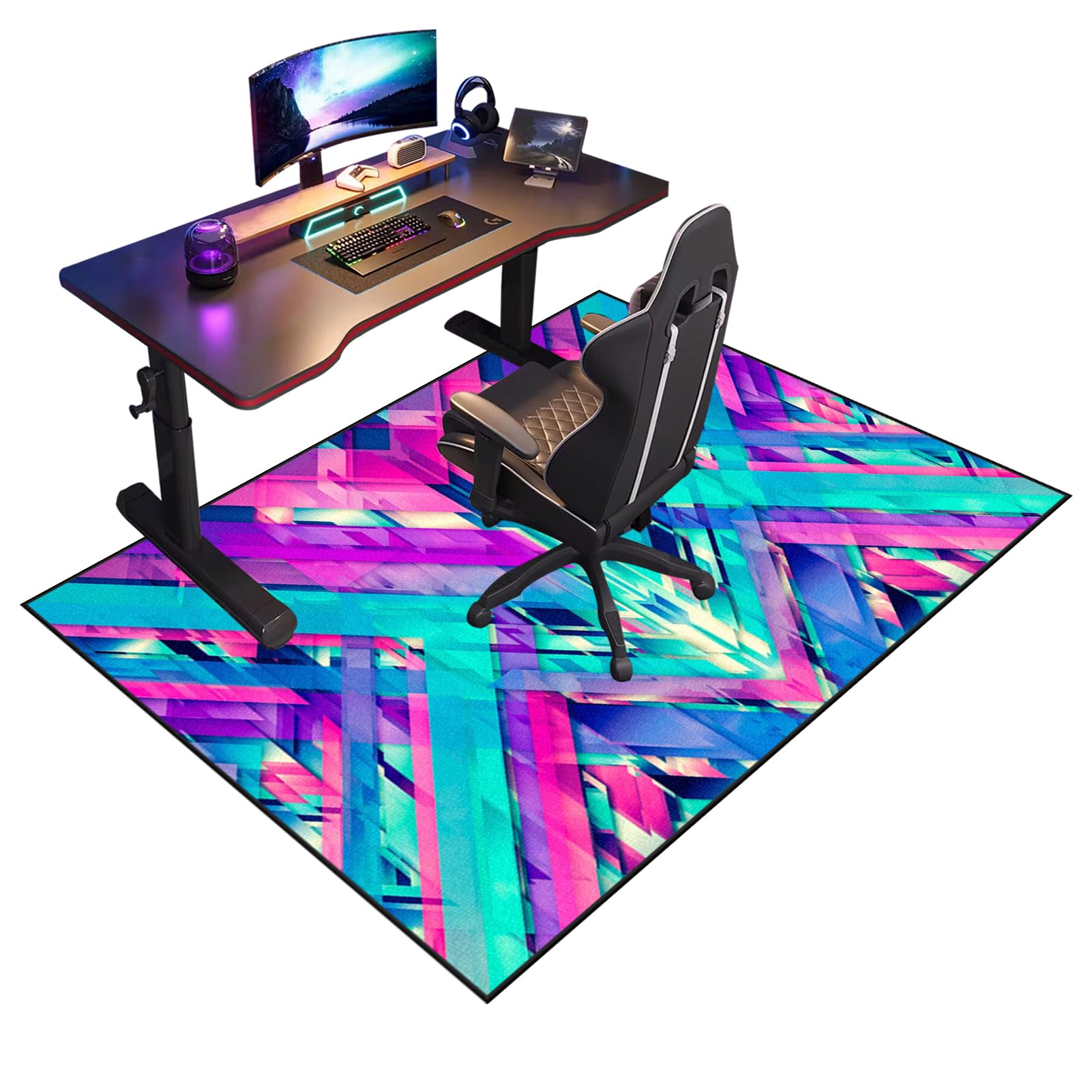 Heavy Duty Office Gaming Chair Mats for Hardwood Floor Non-Slip Desk Chair Mat Low Pile Floor Protectors Mat for Rolling Chair Computer Chair Carpet Mat for Tile Laminate Rolling Chair 180 x 230 cm