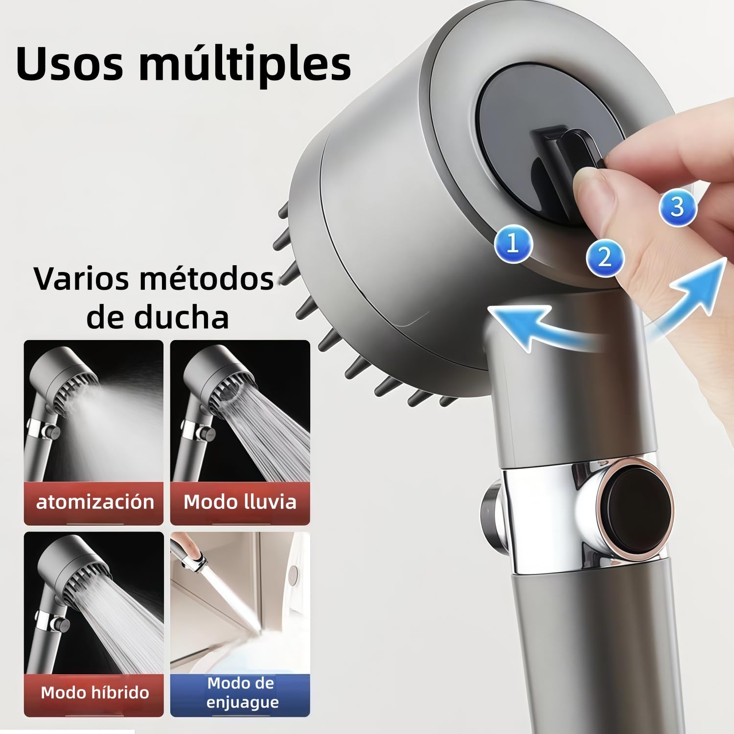 Oasis Shower Head with Filter Alcachofa De Ducha Con Filtro Alta Presión Tres Modos Ahorro De Agua Instalación Fácil Para Baño Diario (1 Piece) — view 6
