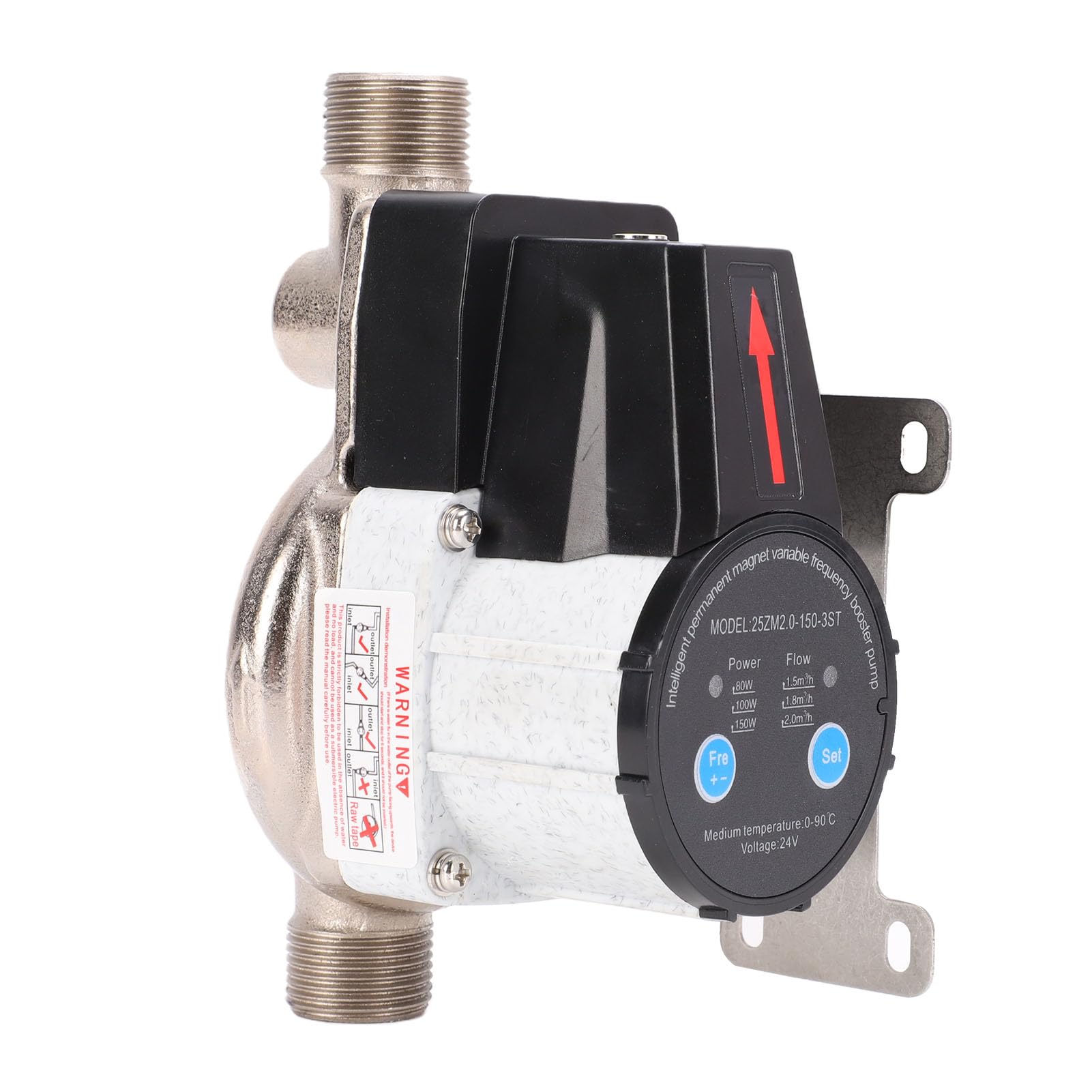 FTVOGUE Pompa Booster Pressione Acqua, Prevalenza 1,8 M³/h 18 M, | Ghisa e Acciaio Inossidabile, Bassa rumorosità 40 DB, modalità Smart Auto, Filettatura 12 Mm per WC con Doccia e Lavandino