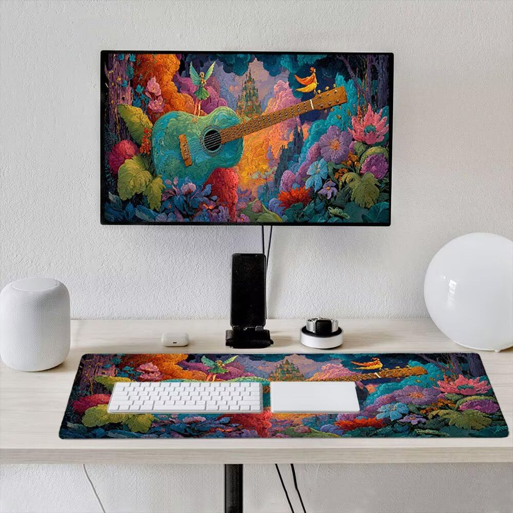 Duża podkładka pod mysz do gier XXL 1800 x 900 x 3 mm z zszytymi krawędziami, trwała antypoślizgowa podstawa z naturalnej gumy, zmywalna podkładka pod klawiaturę, nadaje się do gier, domu biura