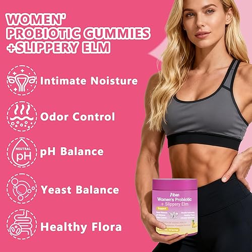 Miniatura 7 de Gomitas de probióticos vaginales femeninos, apoyan el equilibrio del pH y la salud digestiva, olmo resbaladizo para mujeres, sin suagr, veagn, sabor
