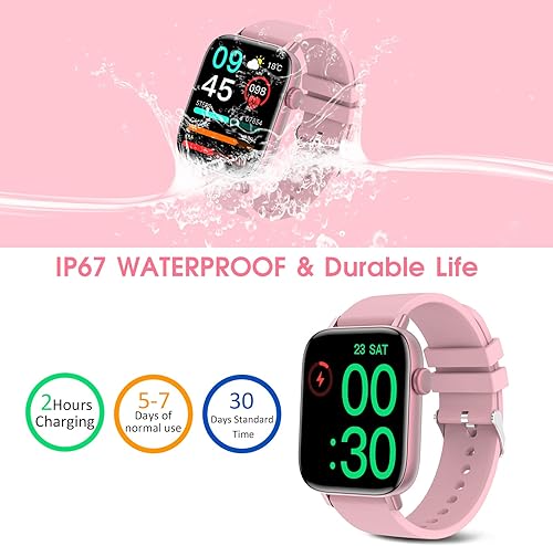 Miniatura 7 de Reloj inteligente para mujer reloj inteligente de 19 pulgadas para teléfonos Android e iOS hacerresponder llamadas IP67 impermeable 25 modos
