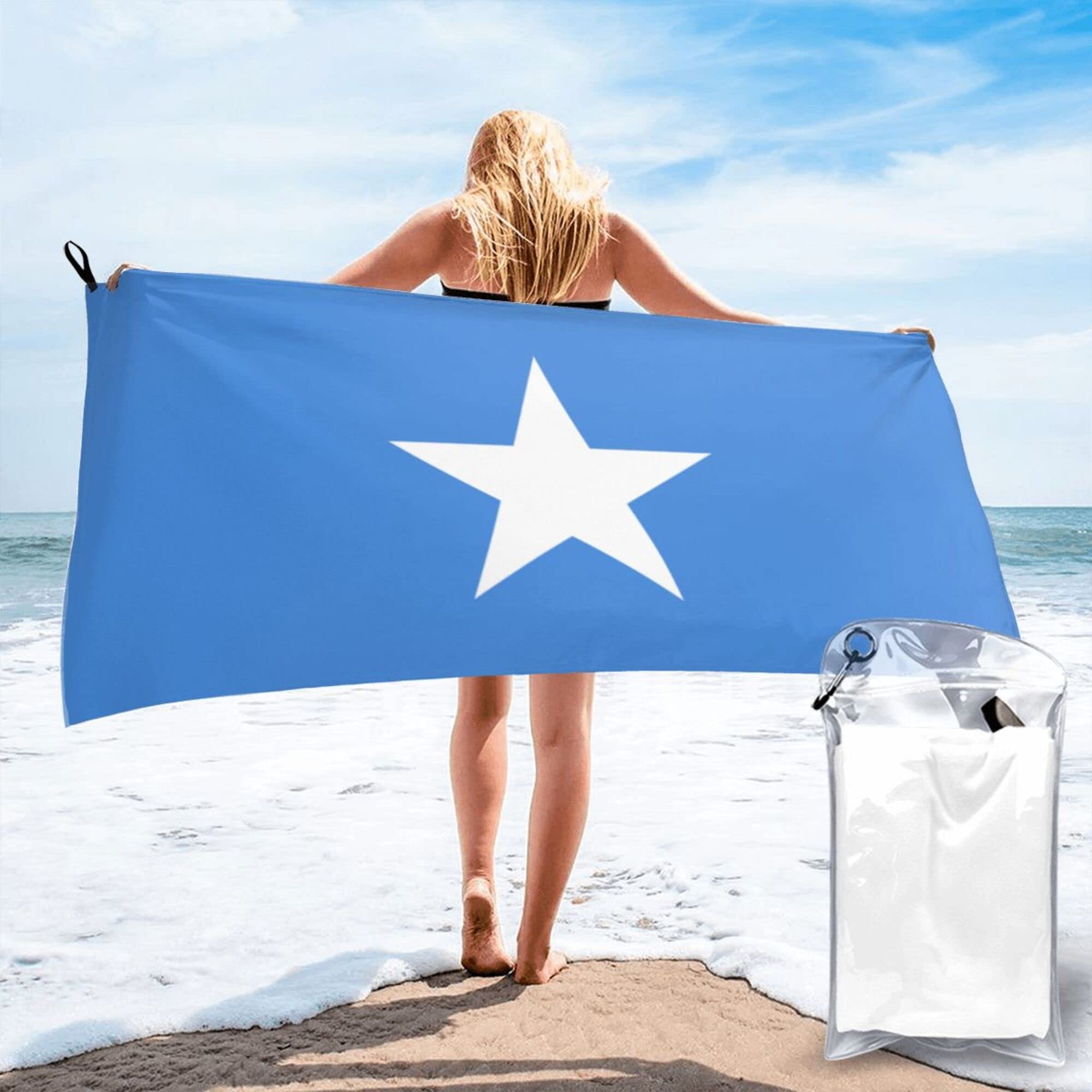 Lsjuee Flag of Somalia Microfiber Beach Towel-Quick Dry Oversized Towels Blanket for Travel Pool Camping