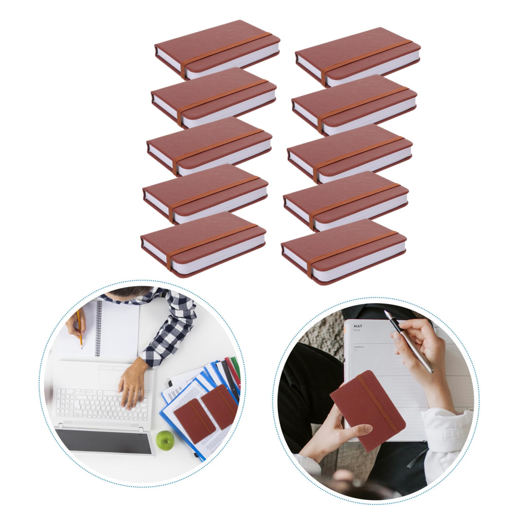 NUOBESTY 10pezzi Quaderno Tascabile in Pu Con Copertina Rigida Mini Blocco Note Rigato Diario Per Scrivere Per Lavoro Casa e Borsa