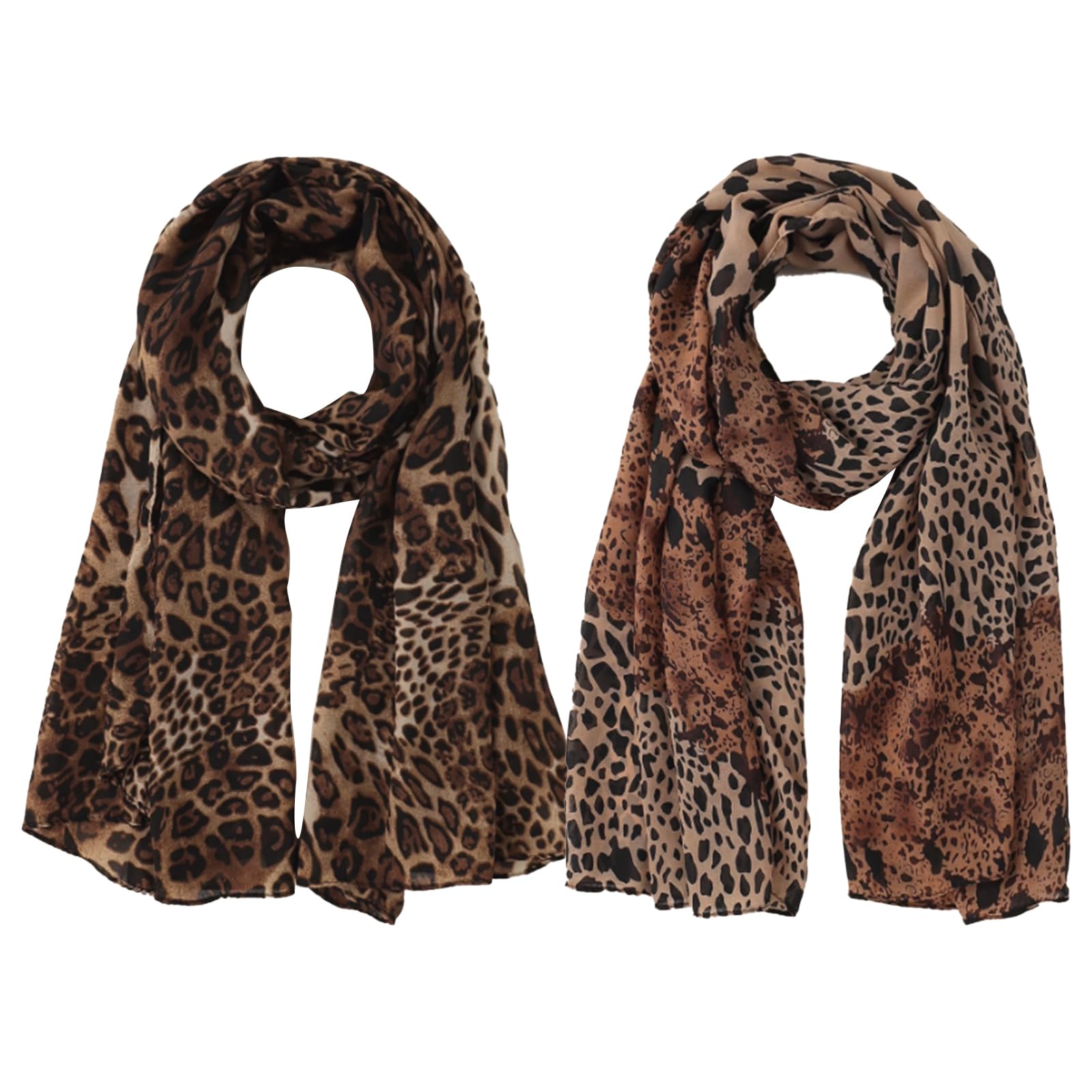 Sciarpa Skinny Leopardata Marrone - Fascia Per Capelli, Cravatta E Accessorio Borsa In Morbida Setosa