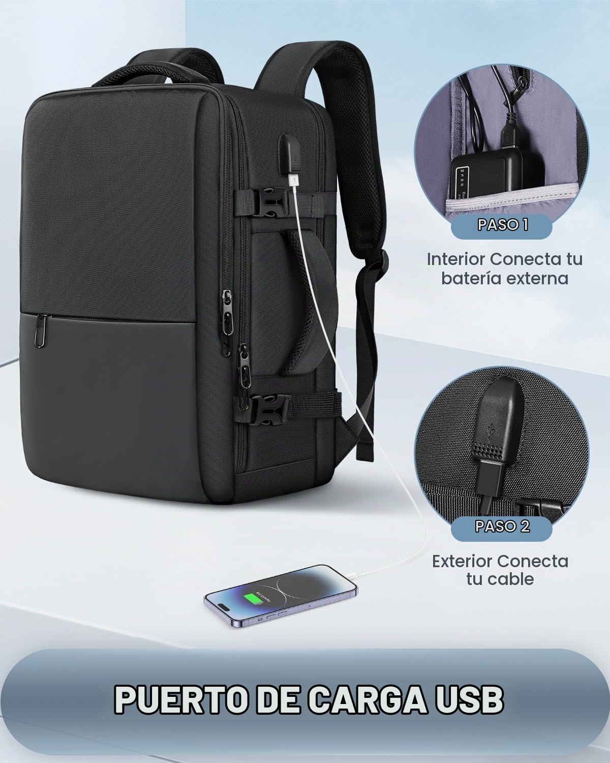 best travel backpack for ryanair Besttravel Airplane Cabin 40x20x25, 45L Backpack with USB Port, Ideal Laptops up to 15.6 Inches – Practical and Functional Cabin Backpack for Traveling Computers Tumi Voyageur Men's Tumi leather duffle Color:Black - discontinued