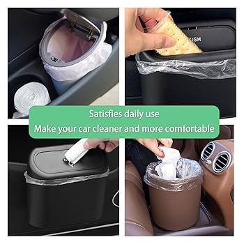 Ladybug Car Trash Can Leak Proof Garbage Bag Cute Red Ladybugs Car Trash Bin With Lid Hanging Waterproof Storage Pockets Collapsible Car Organize Multipurpose