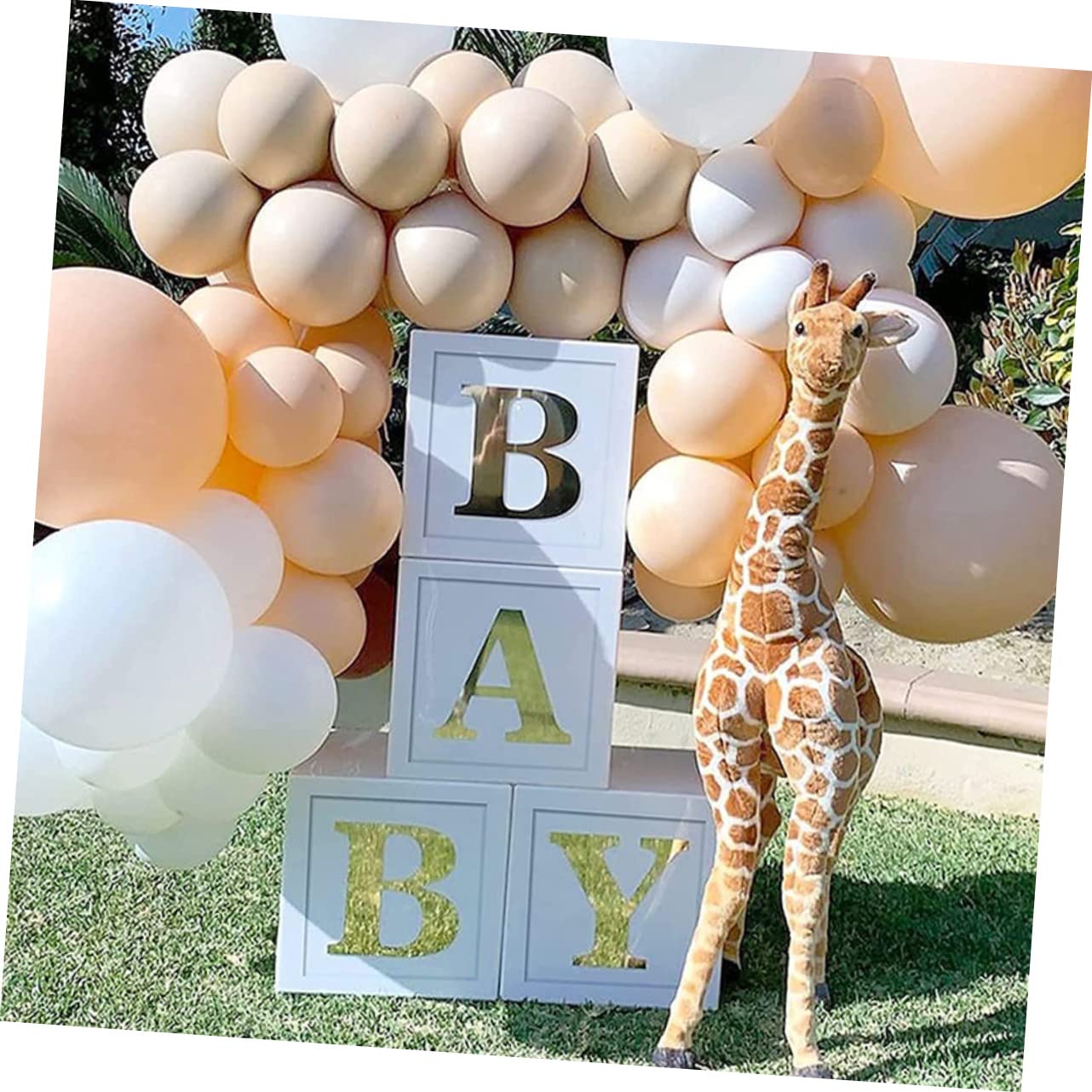 Babyparty Ballonboxen Satz aus Papier für Geschlechtsenthüllung, Weiß Grün