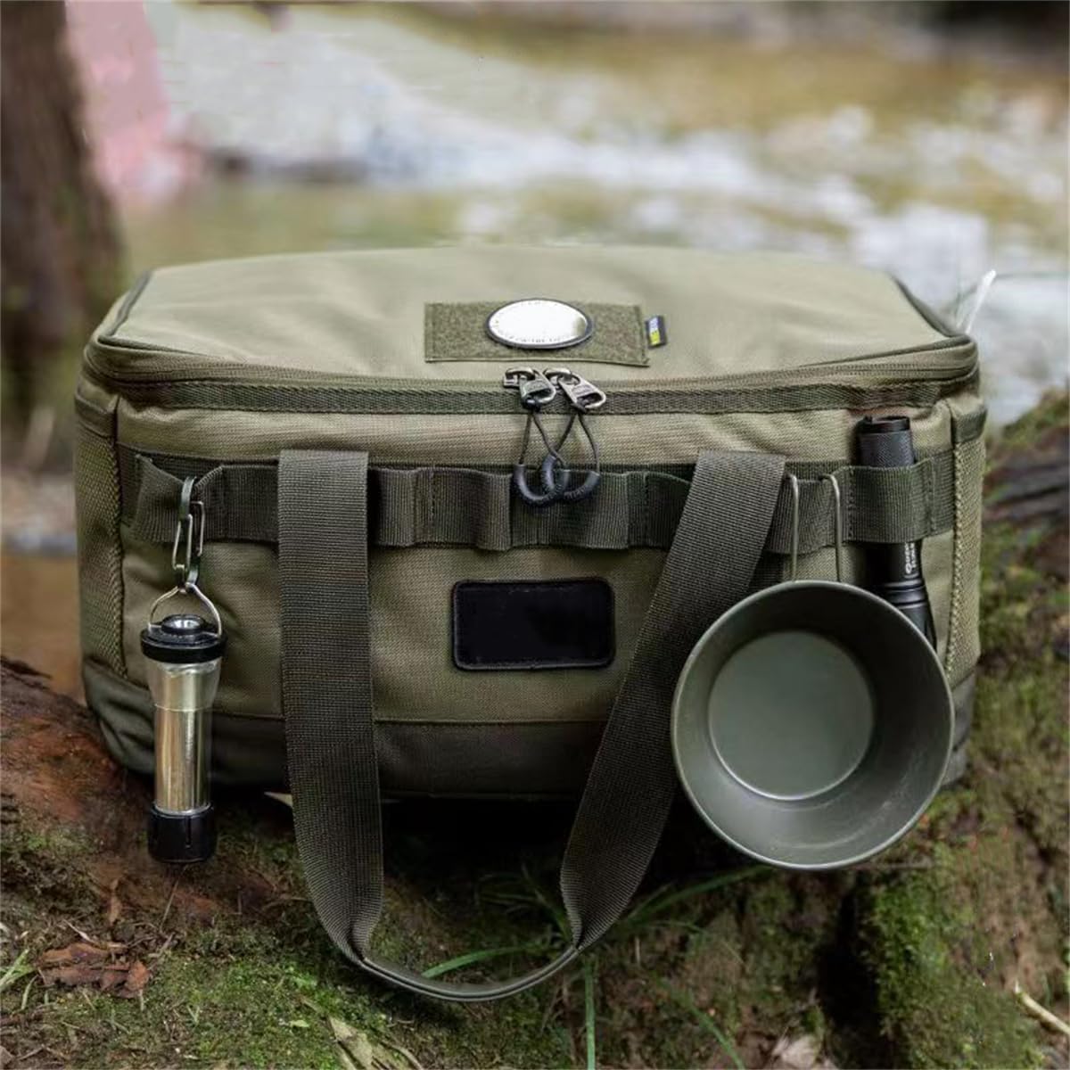 Camping Travel Cooking Utensils Organizer Travel Bag Portable Camping Kitchen Cookware Bag Outdoor Cutlery Storage Bag
