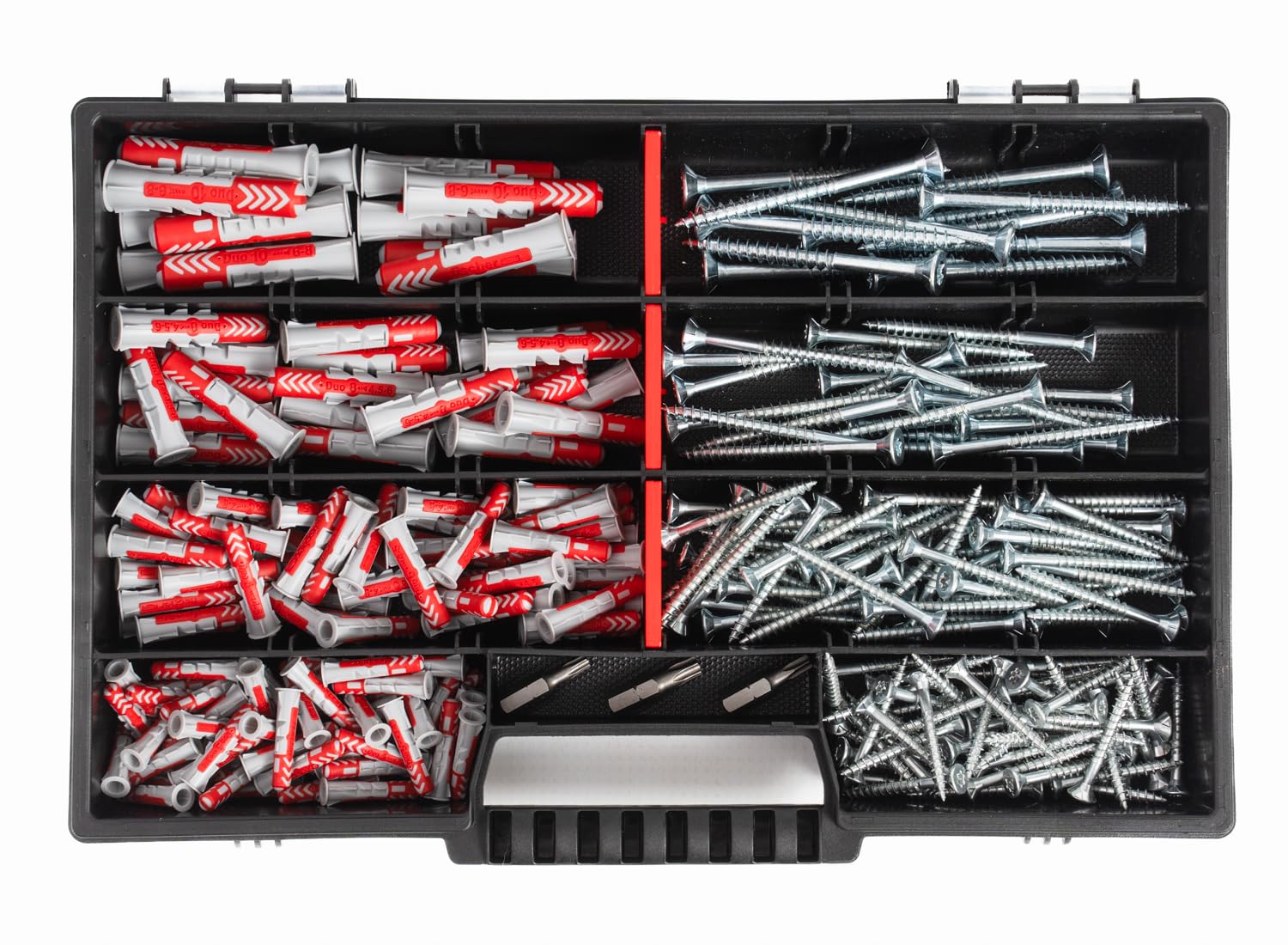 Gramsch Befestigungssortiment Fischer DuoPower Dübel + Torx Schrauben + Bits 277 TEILIG 5x25 6x30 8x40 10x50 mm Sortiment