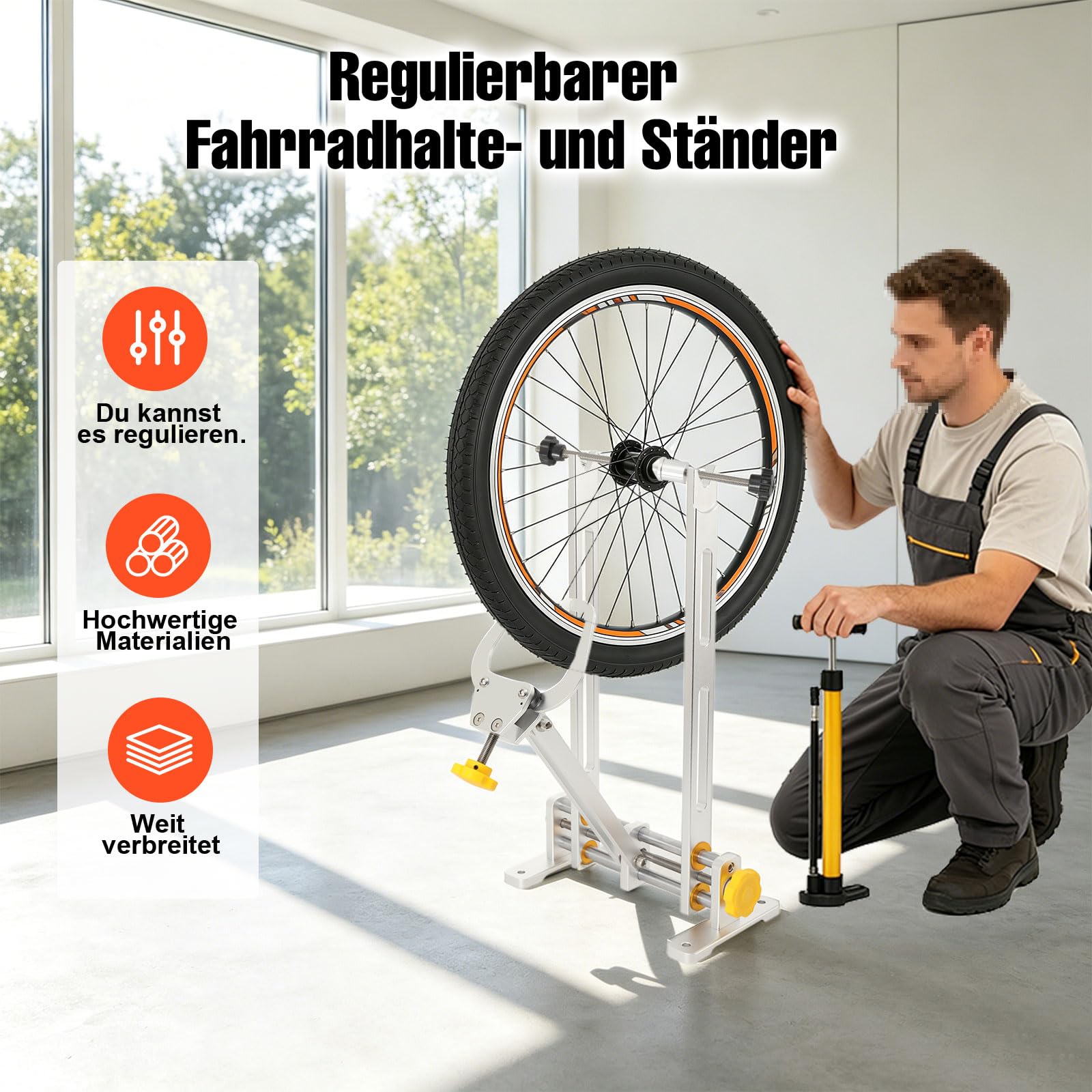 Zentrierständer Fahrrad, Felgen-Zentrierlehre Aluminiumlegierung Fahrrad-Rad-Ausrichtungs-Reparaturwerkzeug Für 10" - 29" Laufräder Mountainbikes Rennräder Fahrräder