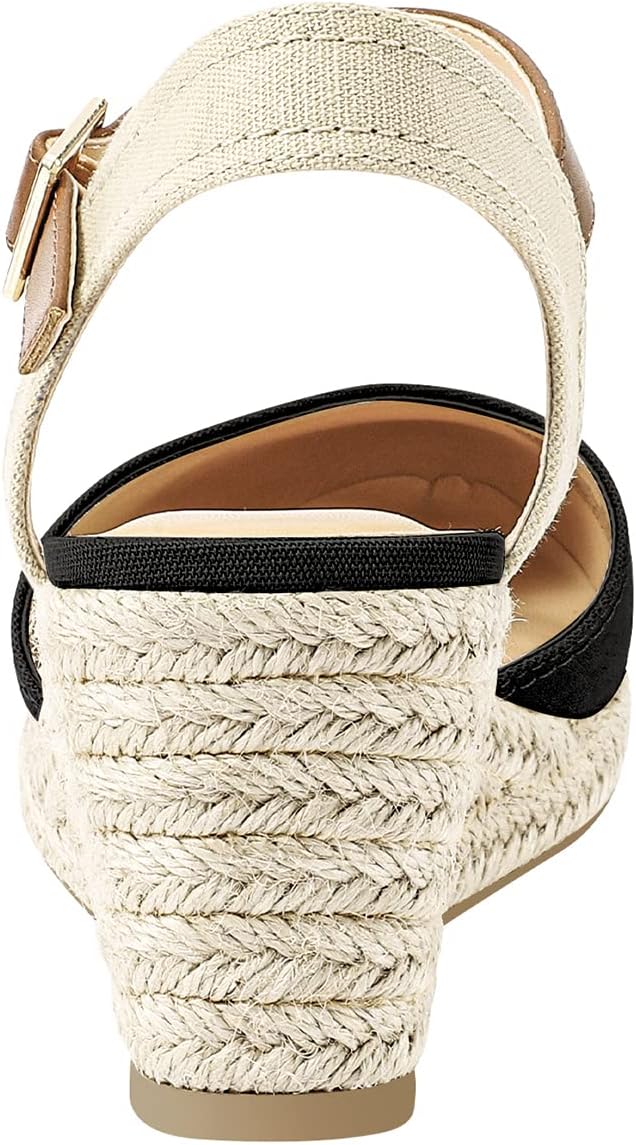 PIZZ ANNU Womens Wedge Sandals Ankle Strap Ladies Espadrilles Wedges Summer Buckle Mid-Heel Platform Closed Toe Shoes Size 3-9 9 715S7UdL3vL. AC SL1500